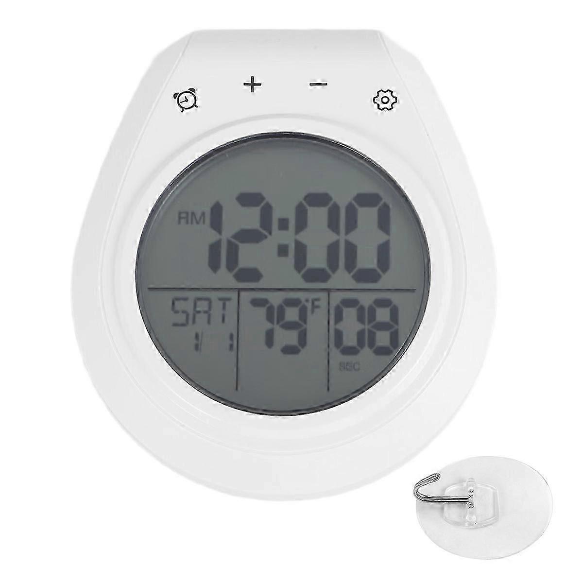 Digital Shower Clock Waterproof, Bathroom Timer Clock, Digital Kitchen Wall Clock, LCD Display, 12/2