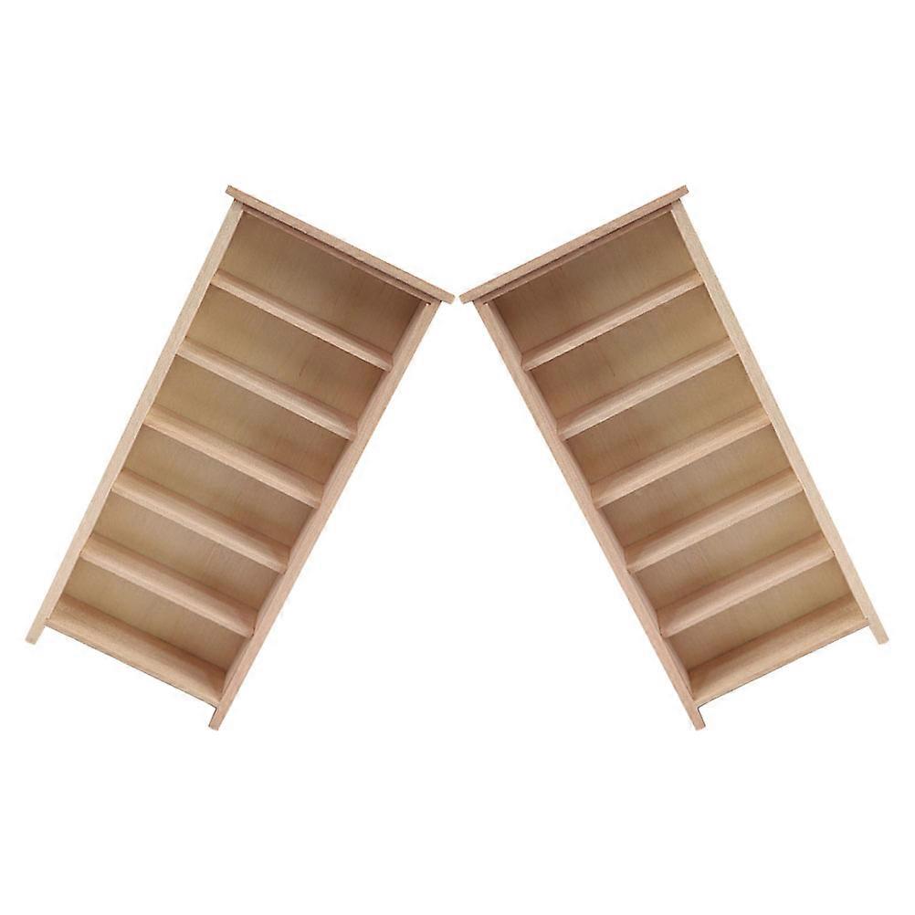 Miniature Display Book Shelf Dollhouse for 10Pcs Unfinished Wooden Model