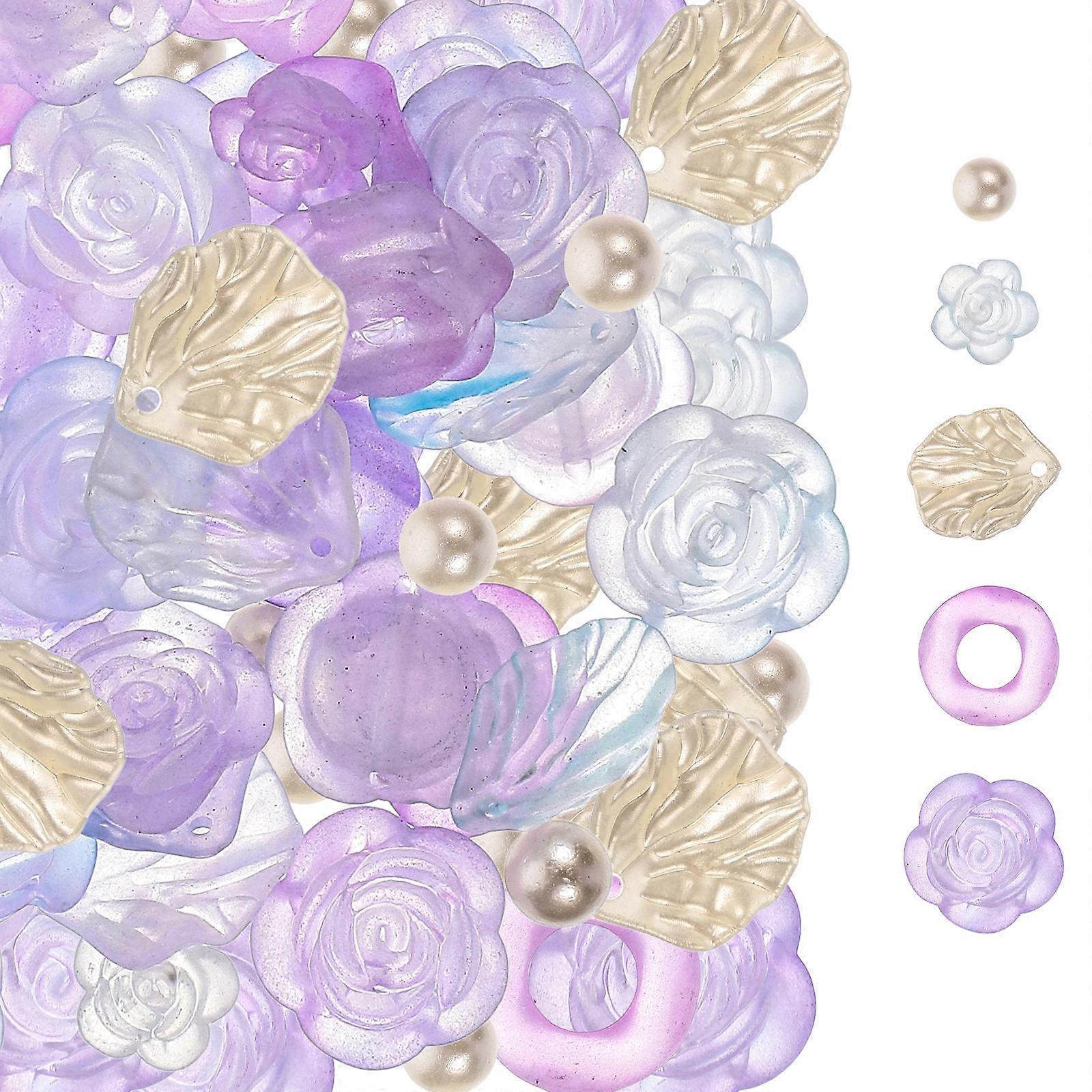 DIY Flower Shaped Resin Charms for Phone Case Decor 200Pcs Pack