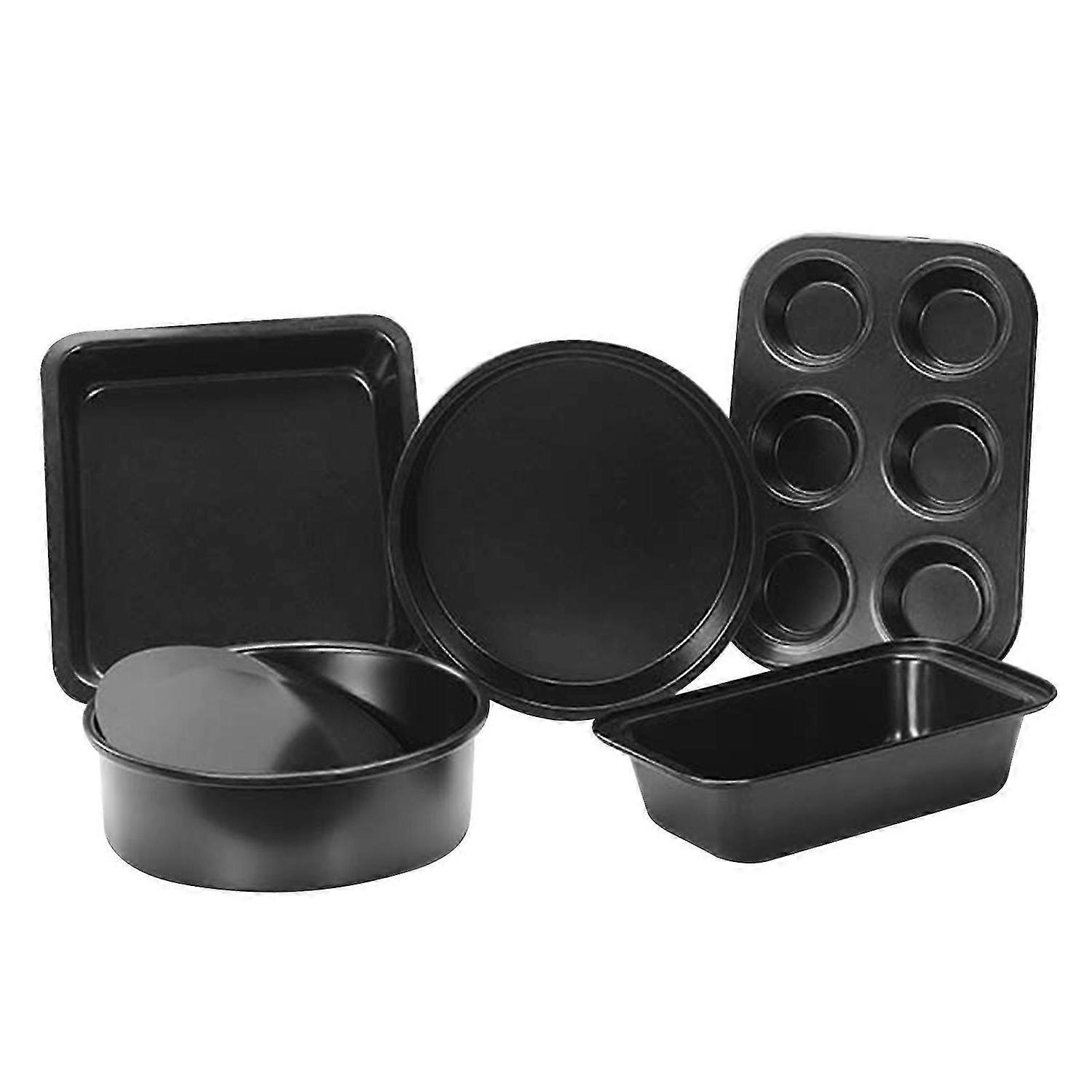 Carbon Steel Cake Pan Set, Square Bakeware with Removable Bottom, Loaf Pan, Pizza Tray, Baking Tools & Gift Set