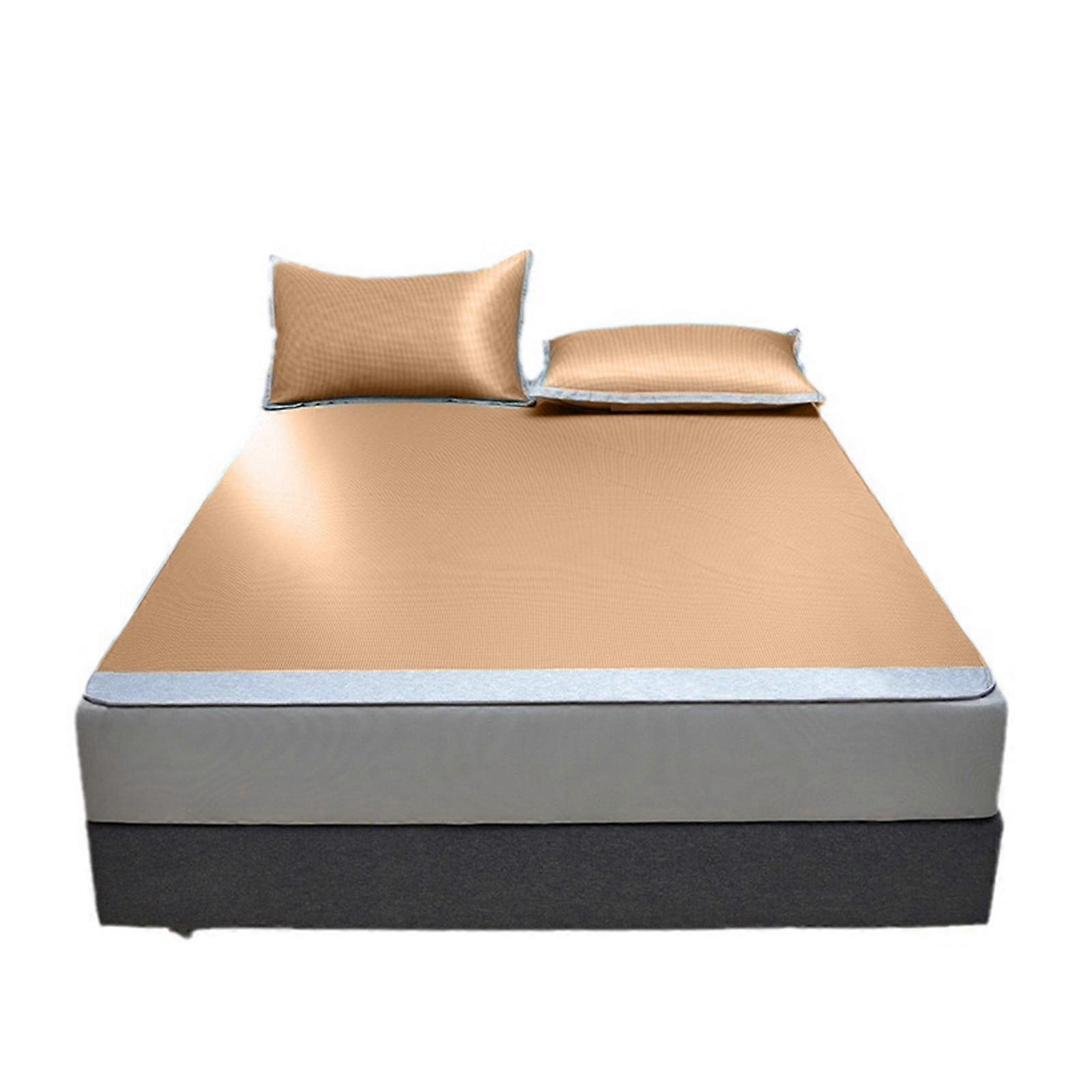 RXIRUCGD Cool Mat, Class A Ice Silk Cool Mat For Naked Sleeping In Summer Conditioning Mat Machine Washable Folding Mattress Cover Soft Mat,Coffee