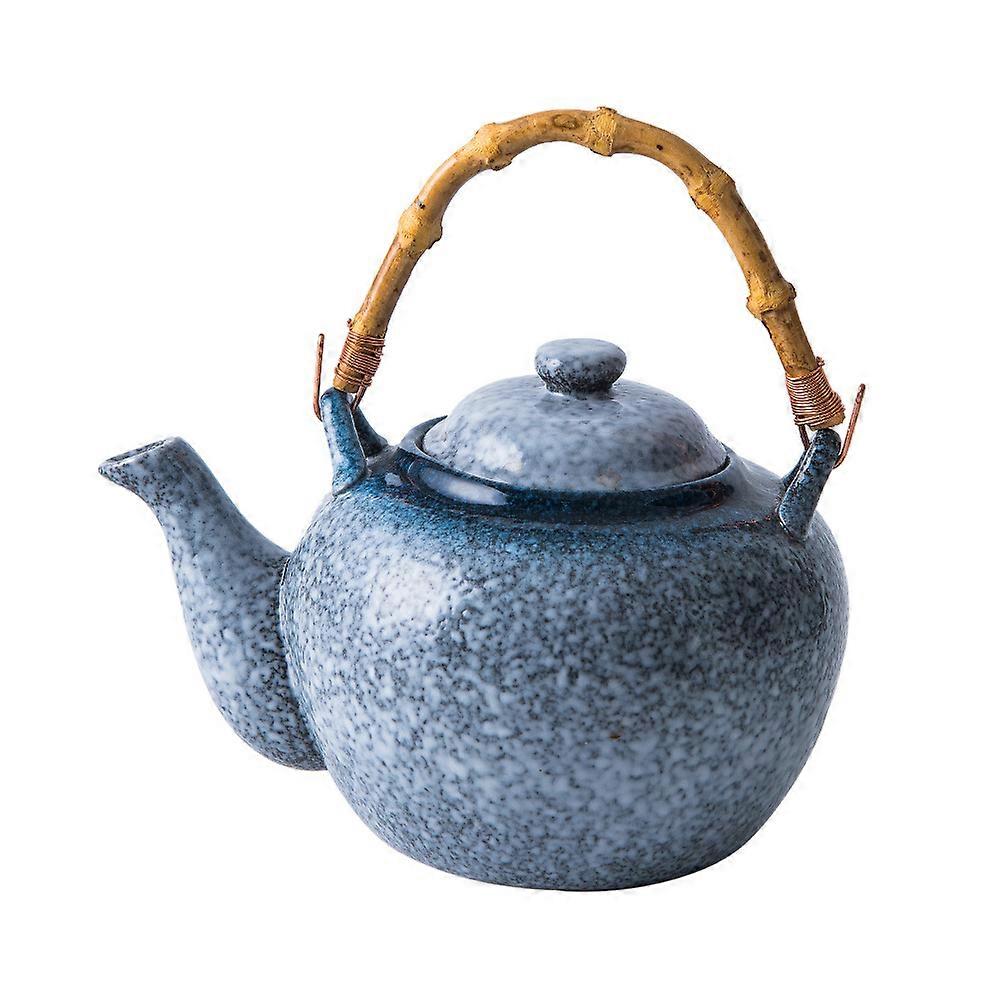 Ceramic Teapot Japanese Style for Brewing Tea 3Pcs with Bamboo Handle