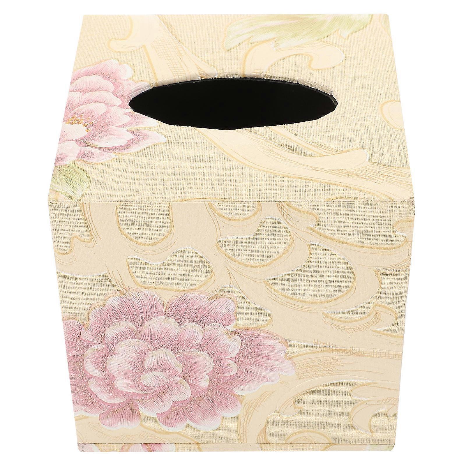 Vintage Tissue Box Cover 3Pcs Square Tissue Storage Container Multi Office 13X13X13CM