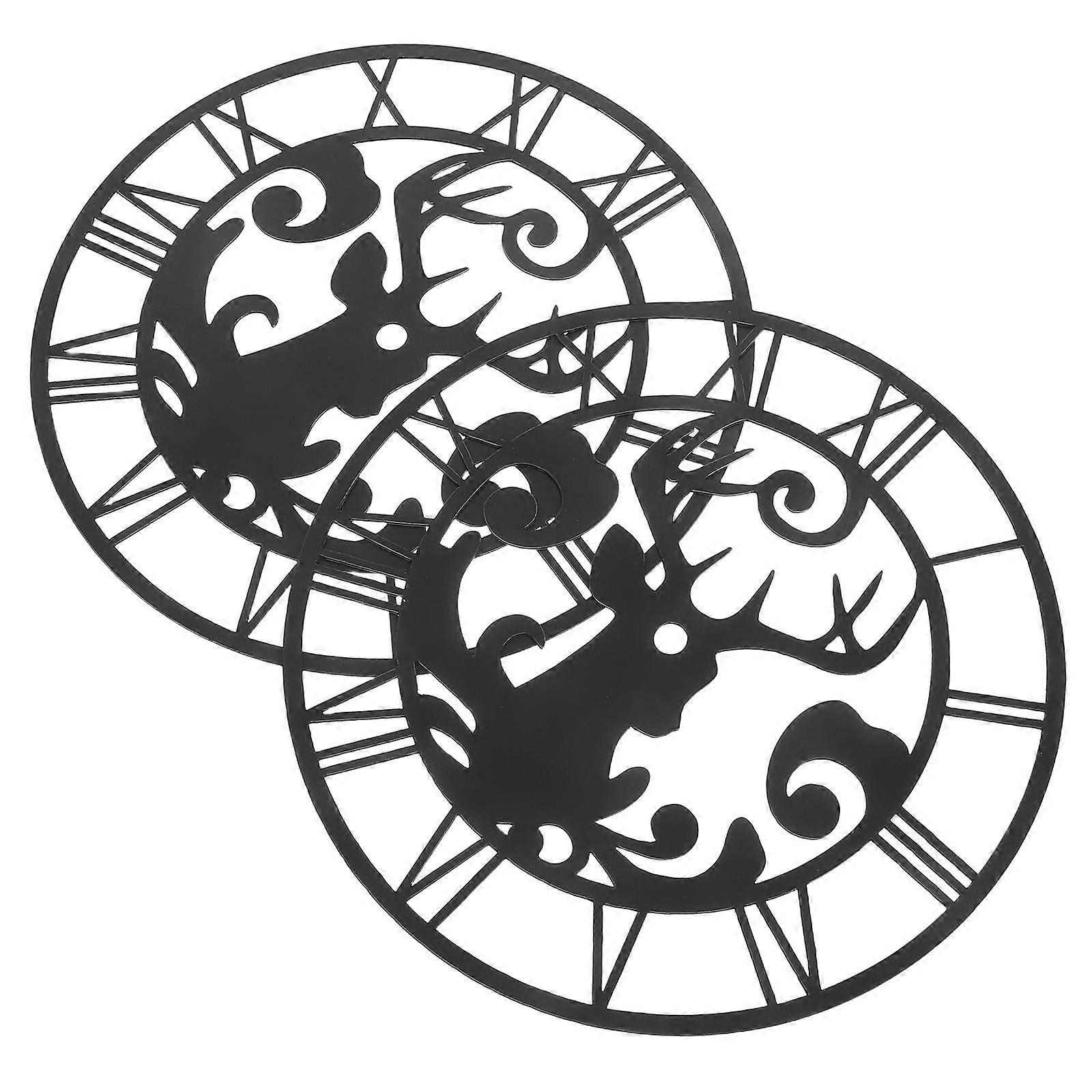 Round Wall Clock Sticker DIY Clock Dial Roman Numerals 4Pcs