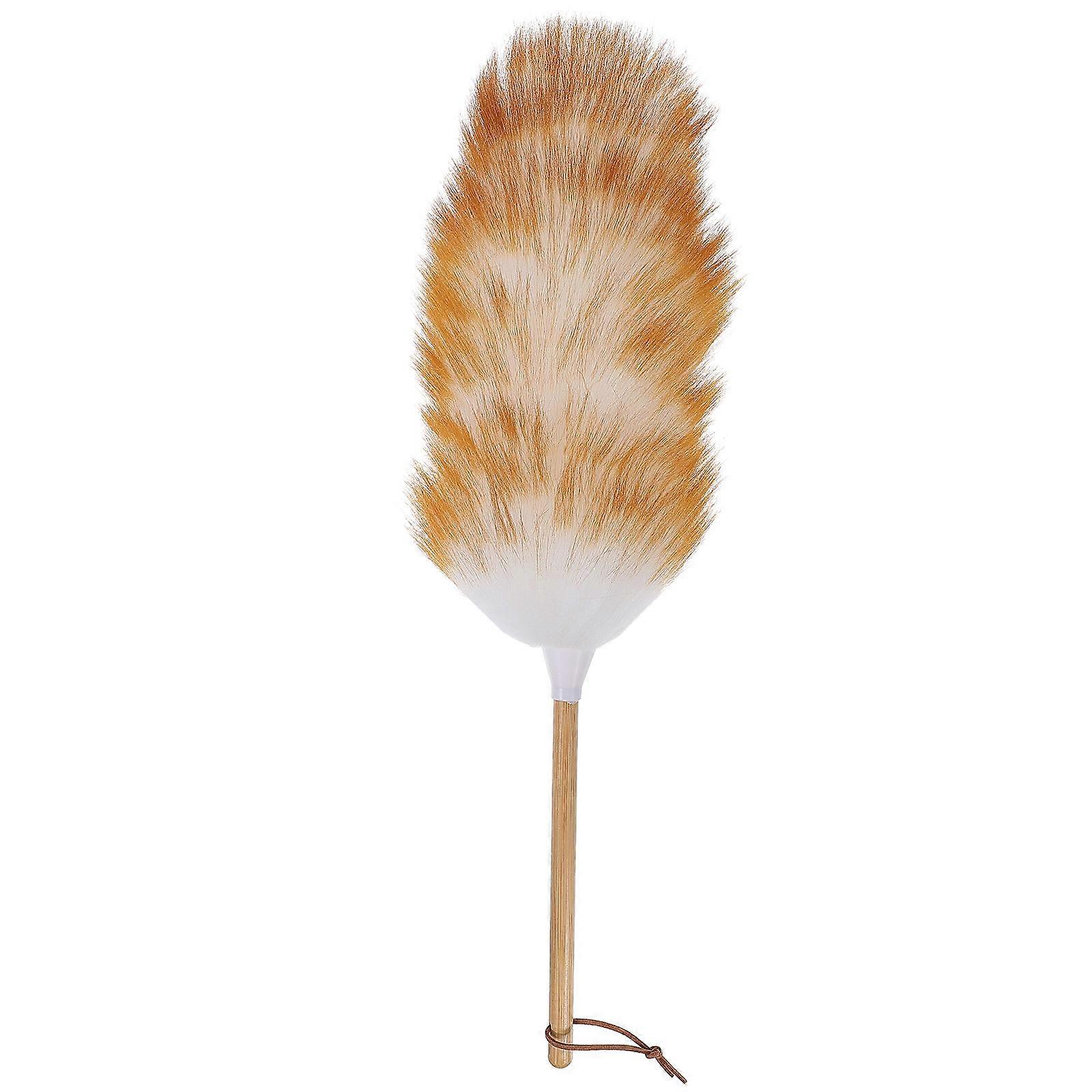 Wood Handle Duster Wool for Dust Cleaning 2Pcs Khaki