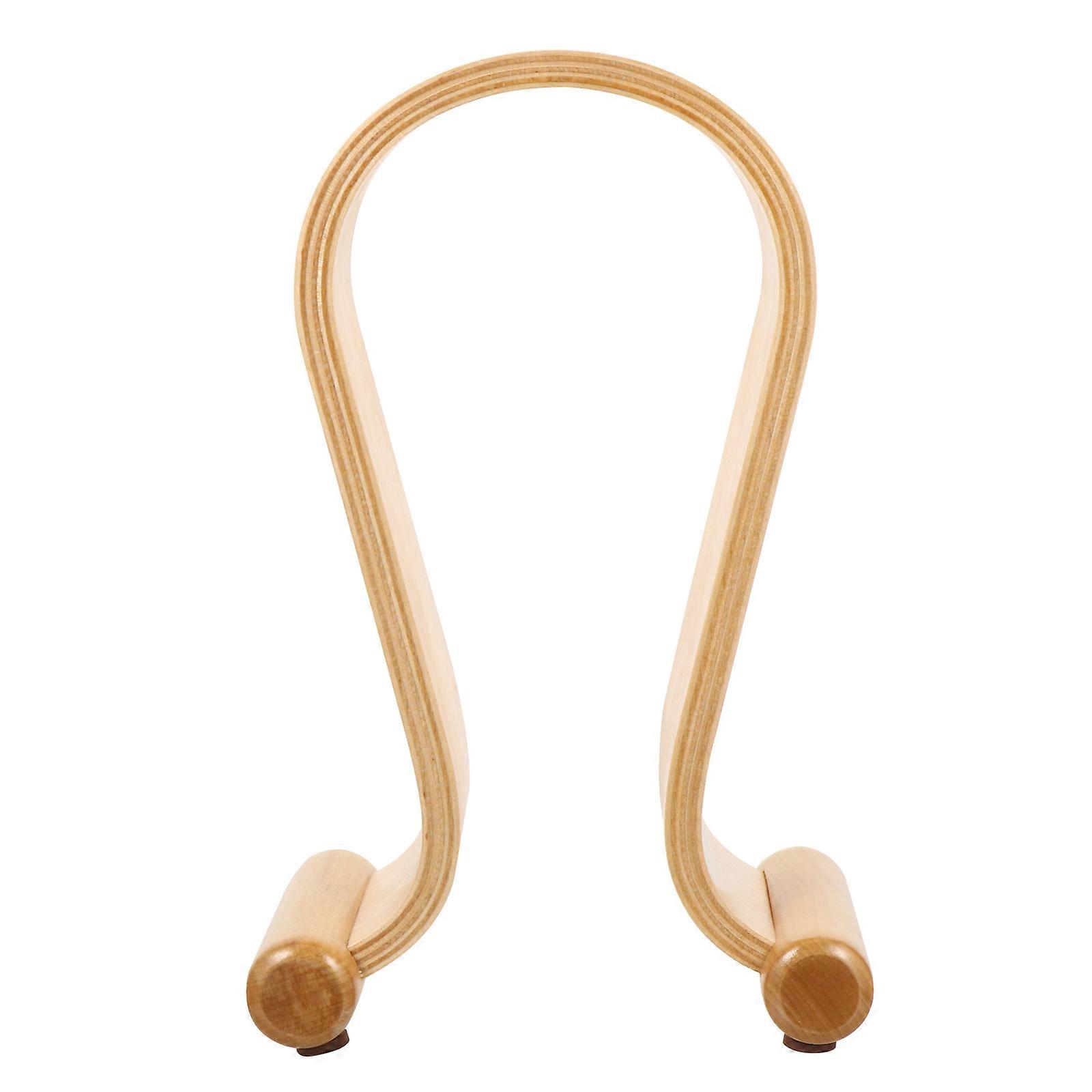 Headset Stand Wood U Shape for Display 2Pcs Light Brown Desktop Adornment