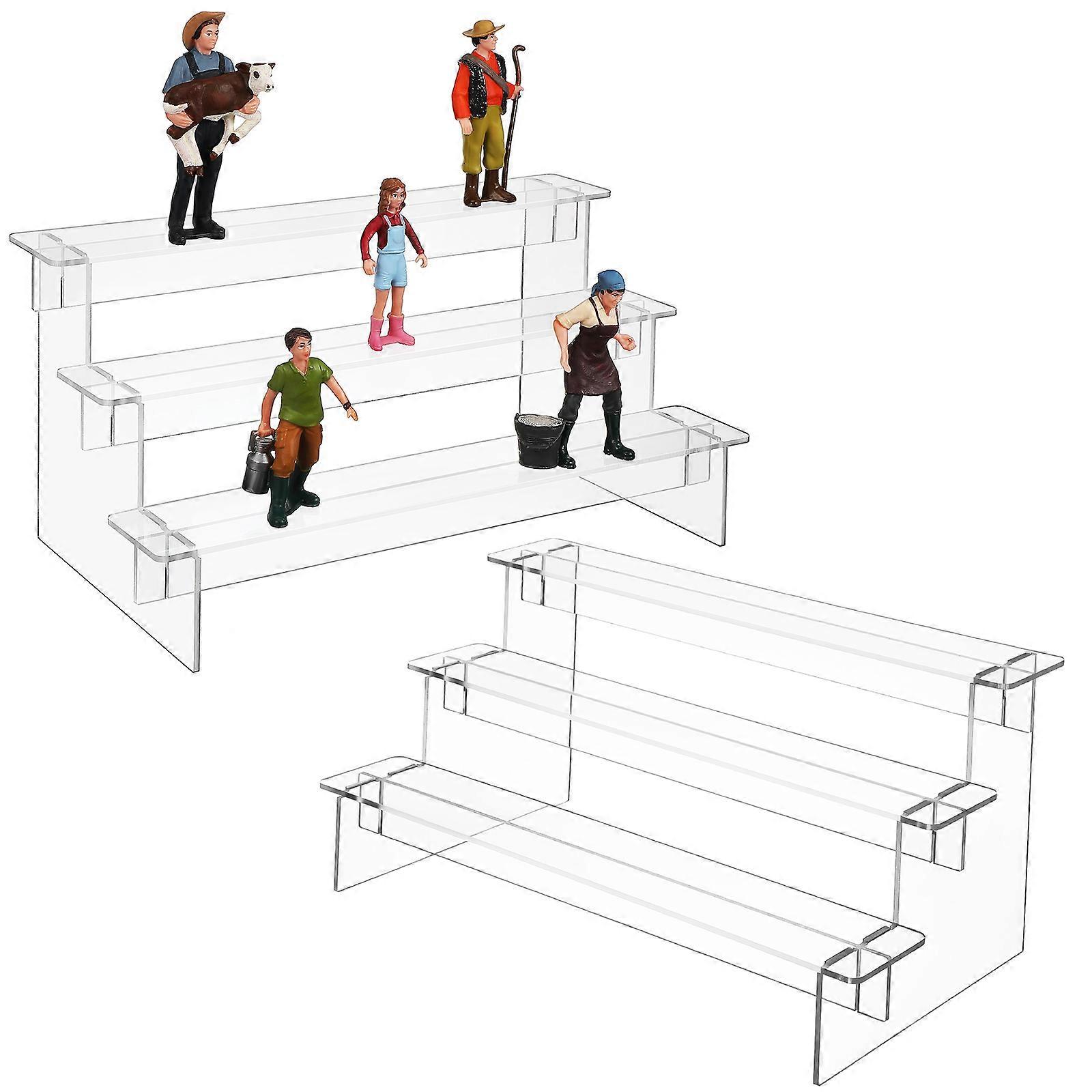 Acrylic Display Shelves Clear Stand for Figures Collection 4Pcs