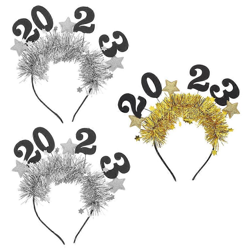 New Year Hairband Multi-Function Photo Booth Headbands for 9Pcs Assorted Color