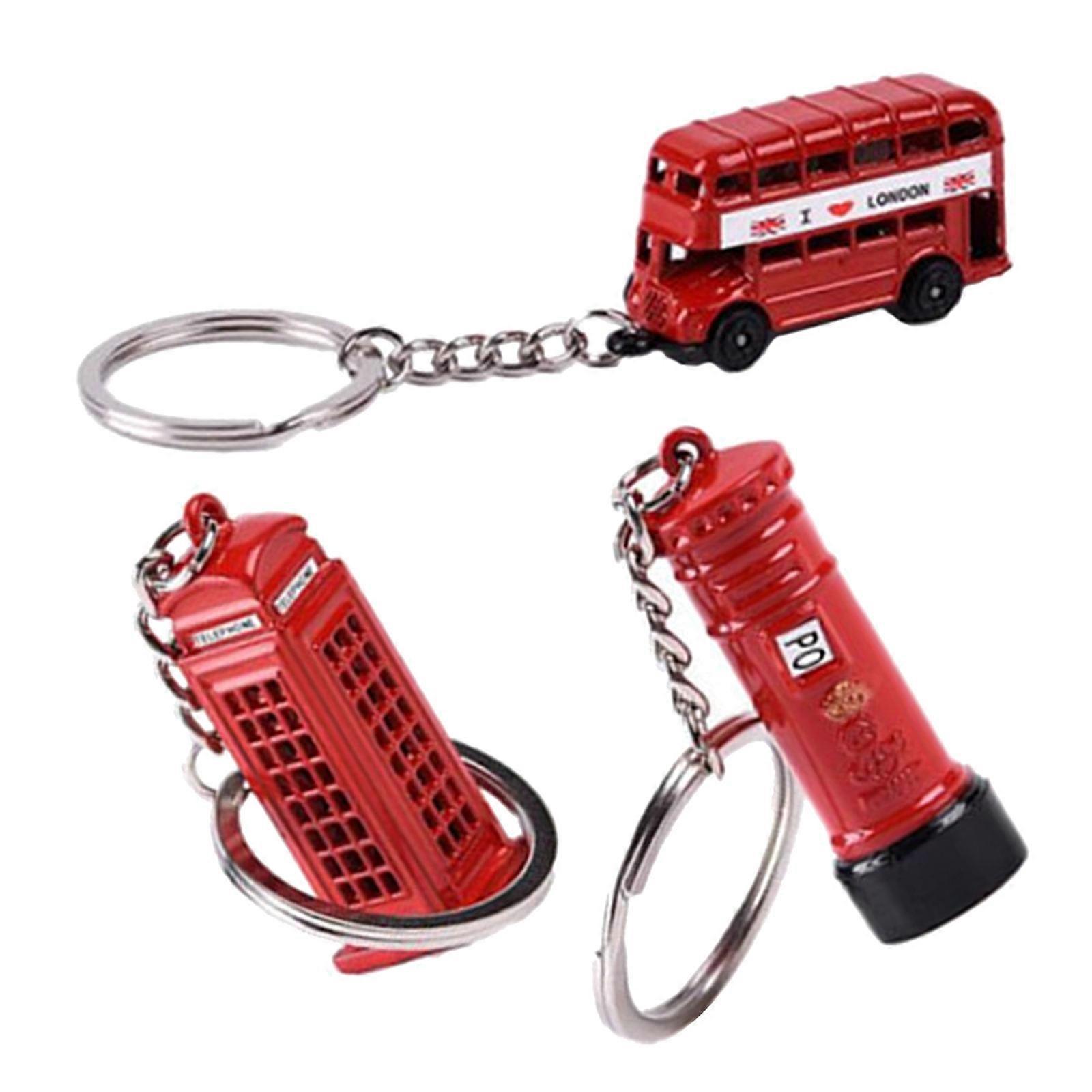 Souvenirs Keychain with Ring British Tourist Souvenir Keychain for Decoration 9Pcs Set