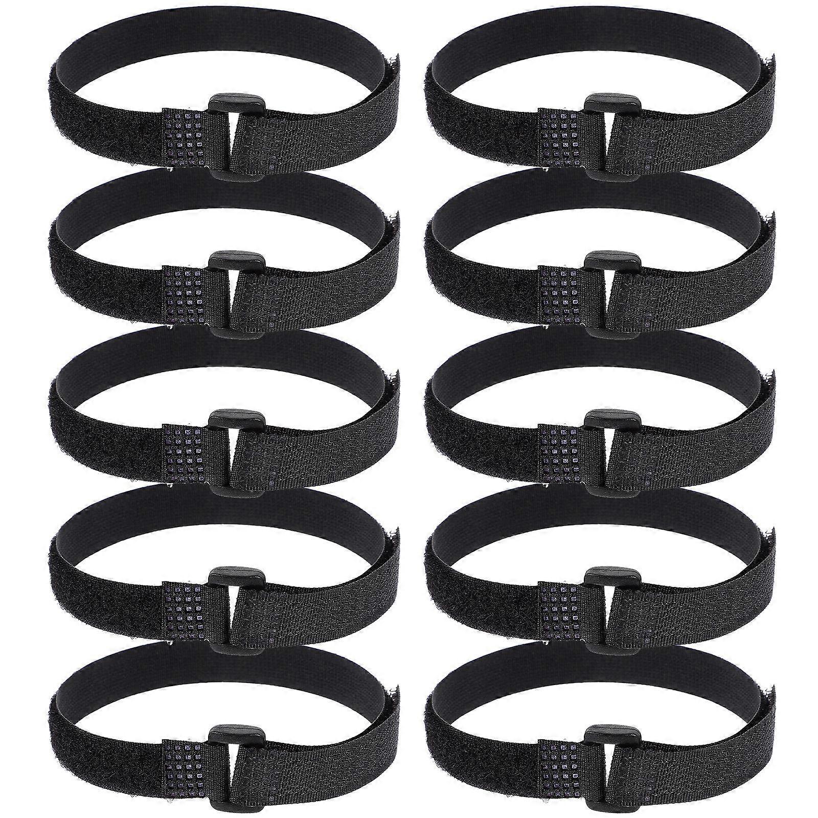 50Pcs Black Nylon Adjustable Hook and Loop Yoga Straps for Multipurpose Use
