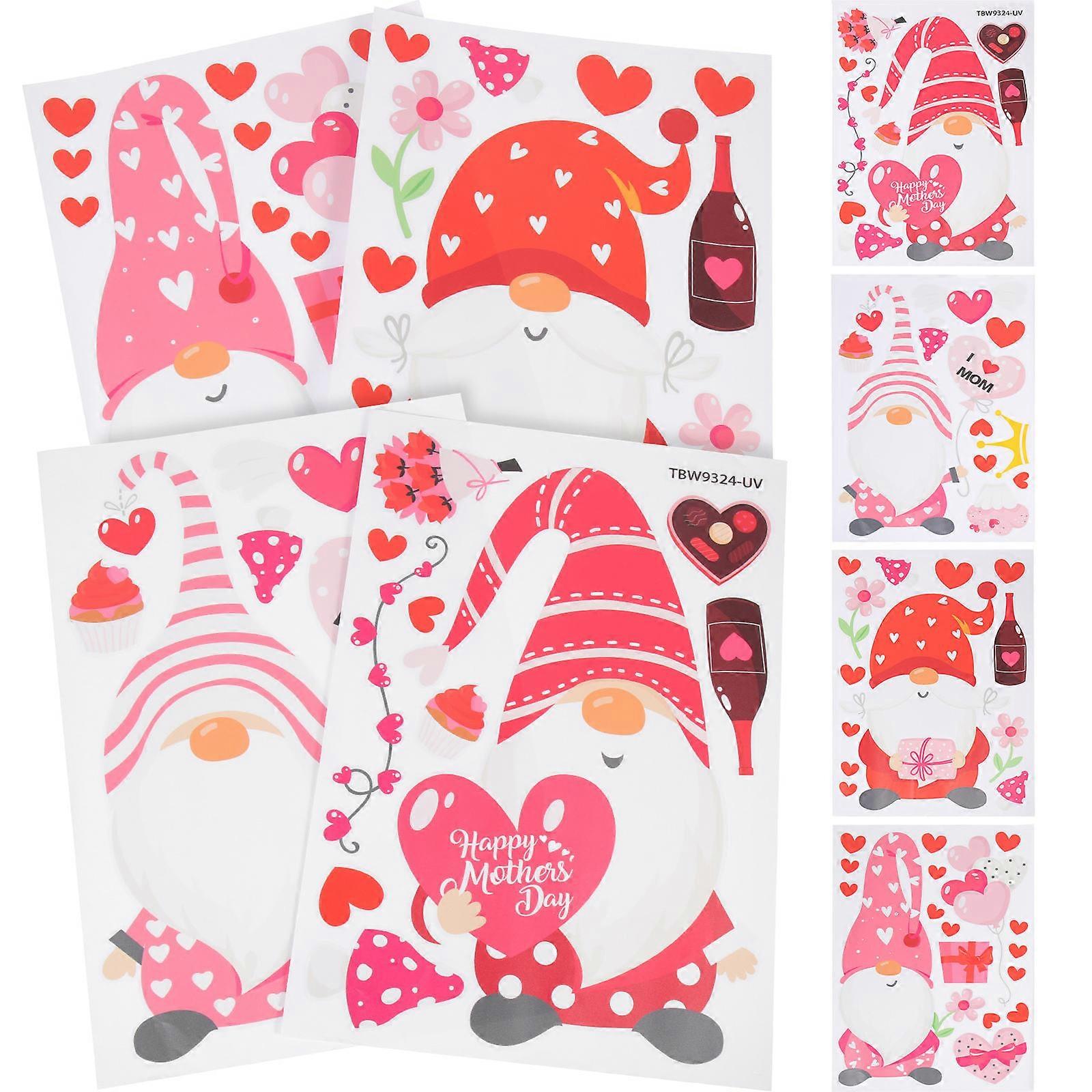 Gnome Themed Cabinet Sticker Assorted Color for Mothers Day and Festivals Made of Pvc 1sheet