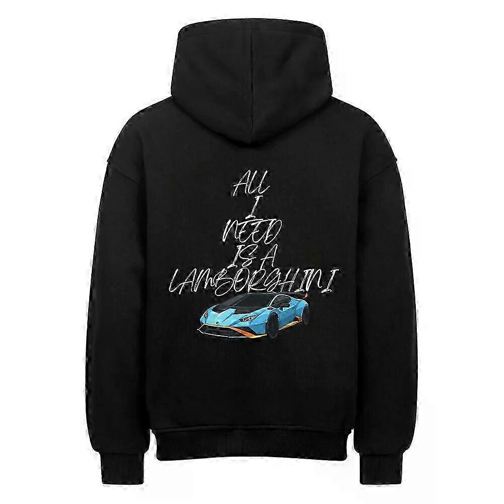 Hanorac negru cu glugă, model Lamborghini, Rockstone