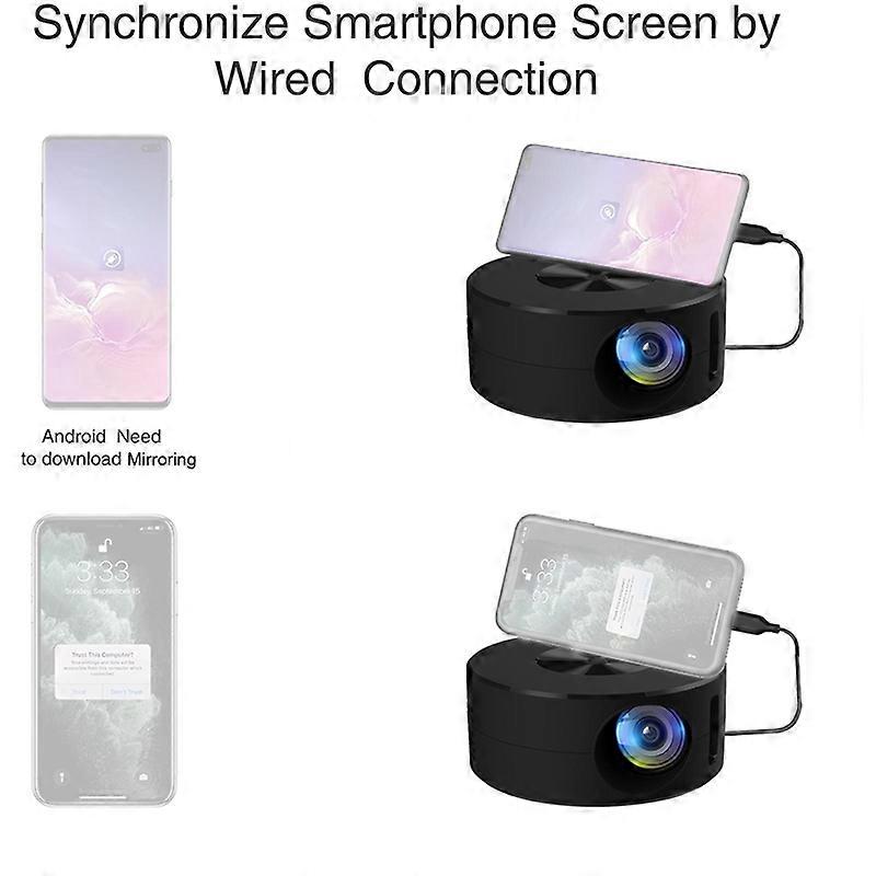 YT200 Portable Mini Projector LED Mobile Video Projector Home Theater Media Player Small And Portable