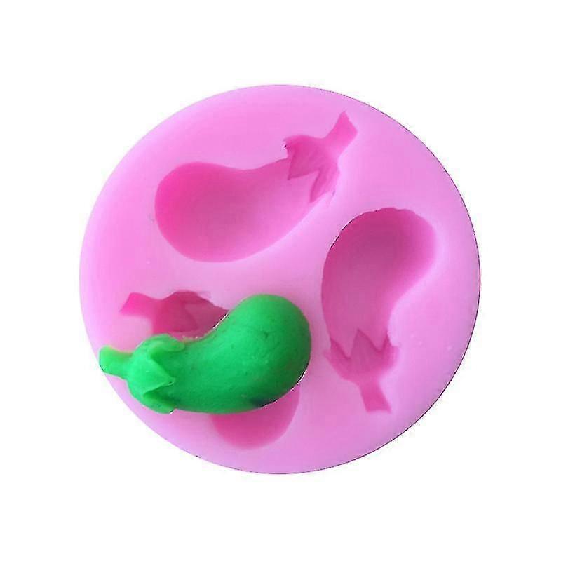 3-hole Eggplant-shaped Cake Baking Mold - 2pcs