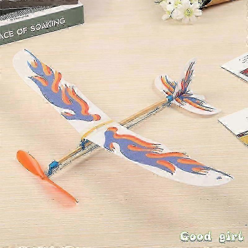 Foam Model Glider Planes Thrown by Hand Elastic Rubber Band-Powered Airplane