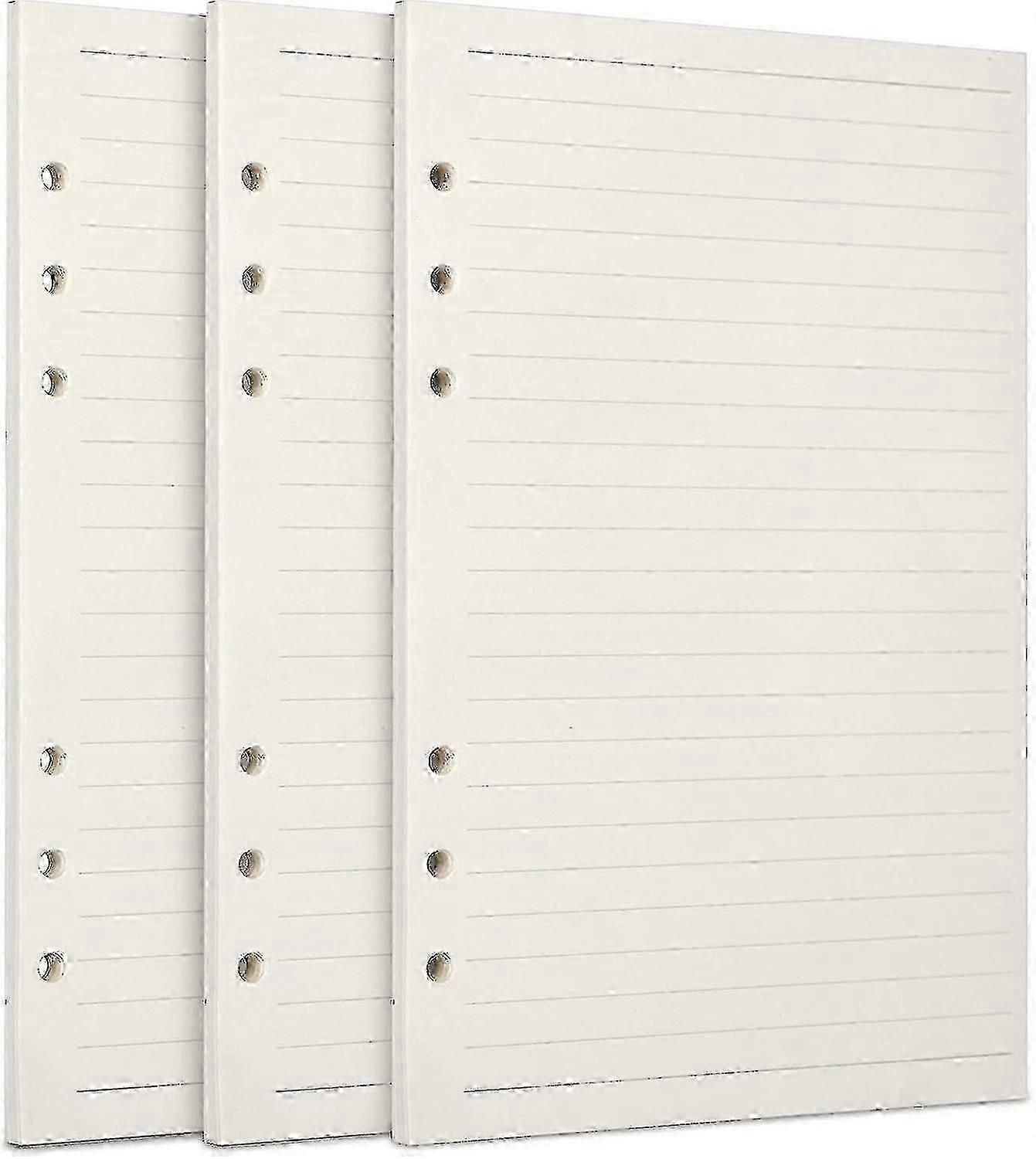 A5 Refill Paper, 3 Packs 100gsm Thick Refillable Paper 6 Hole Filler Inserts Loose Leaf Paper 135 Sheets (270 Pages) For 6 Ring Binder Journal