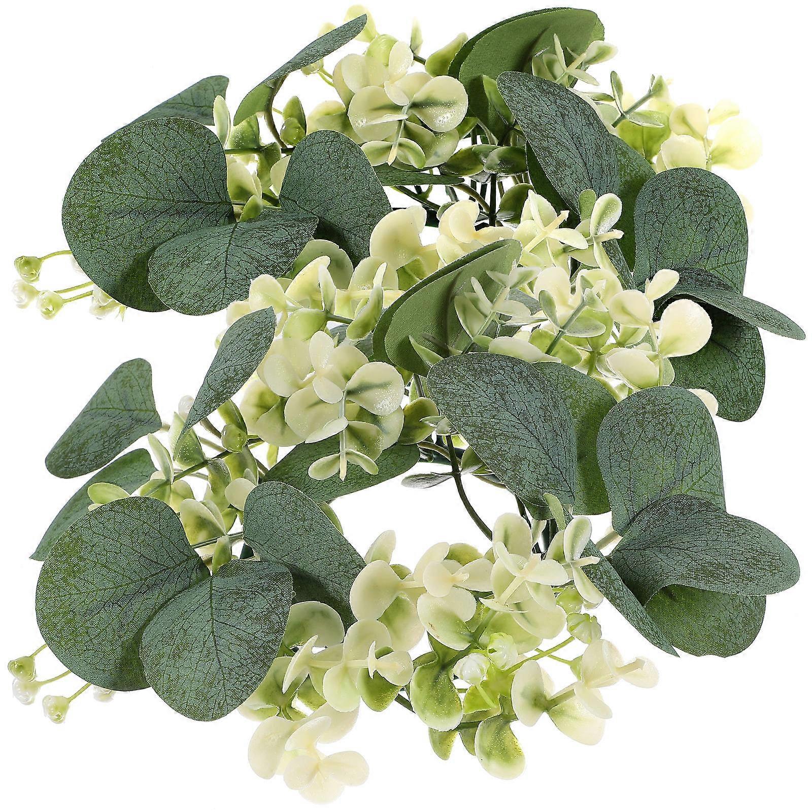 Simulation Eucalyptus Candle Rings for Home Decor with 6Pcs