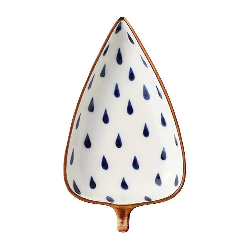 White Leaf Shape Seasoning Plate Household Users 15.5X9X2.5CM Uniform Mixing 1Set