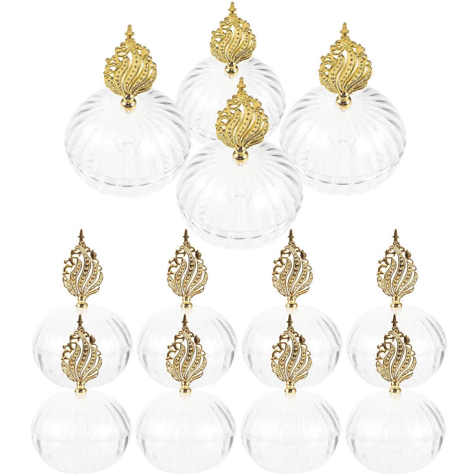 Favor Boxes Candy Storage Box for Wedding 48Pcs Golden Plastic