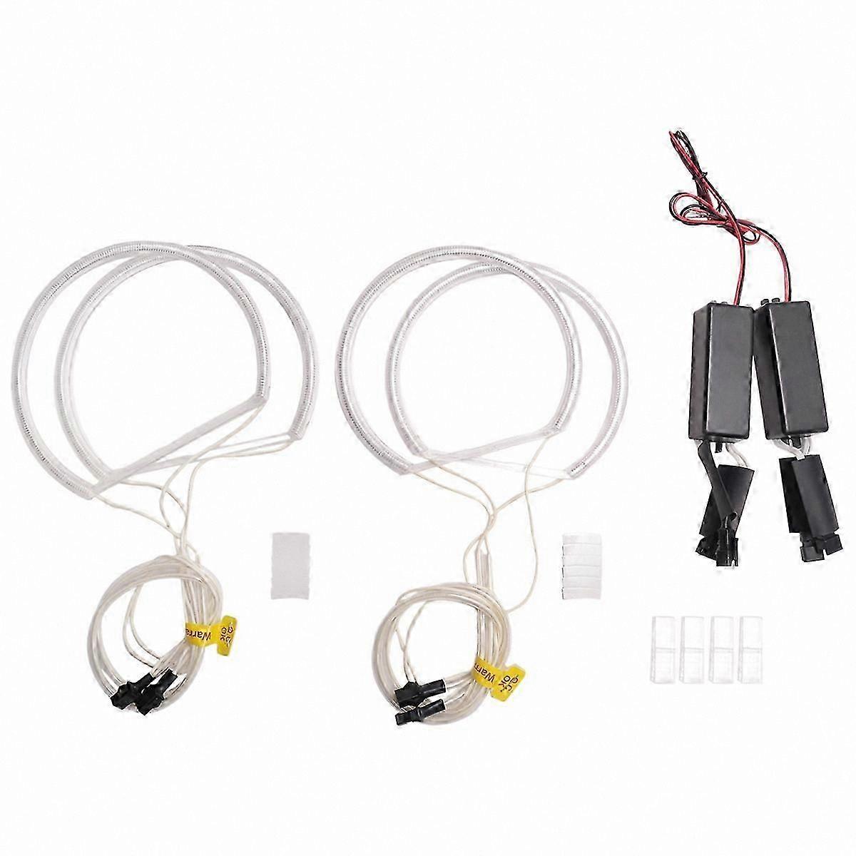 White LED Halo Ring Light for Car Non-Projector Use with 4x CCFL Technology Compatible with Various Models