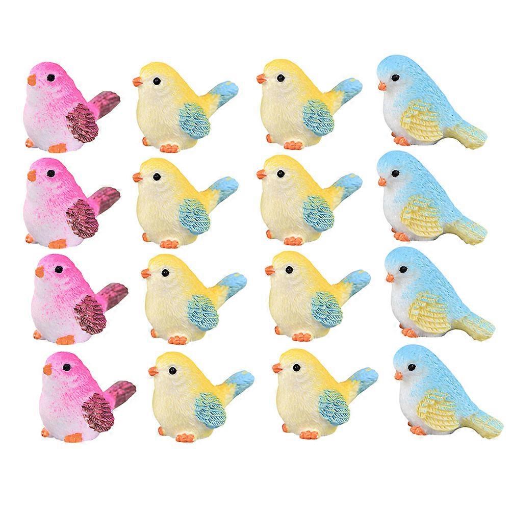 Simulated Animals Ornaments Miniature Bird Statues for Decor 48Pcs