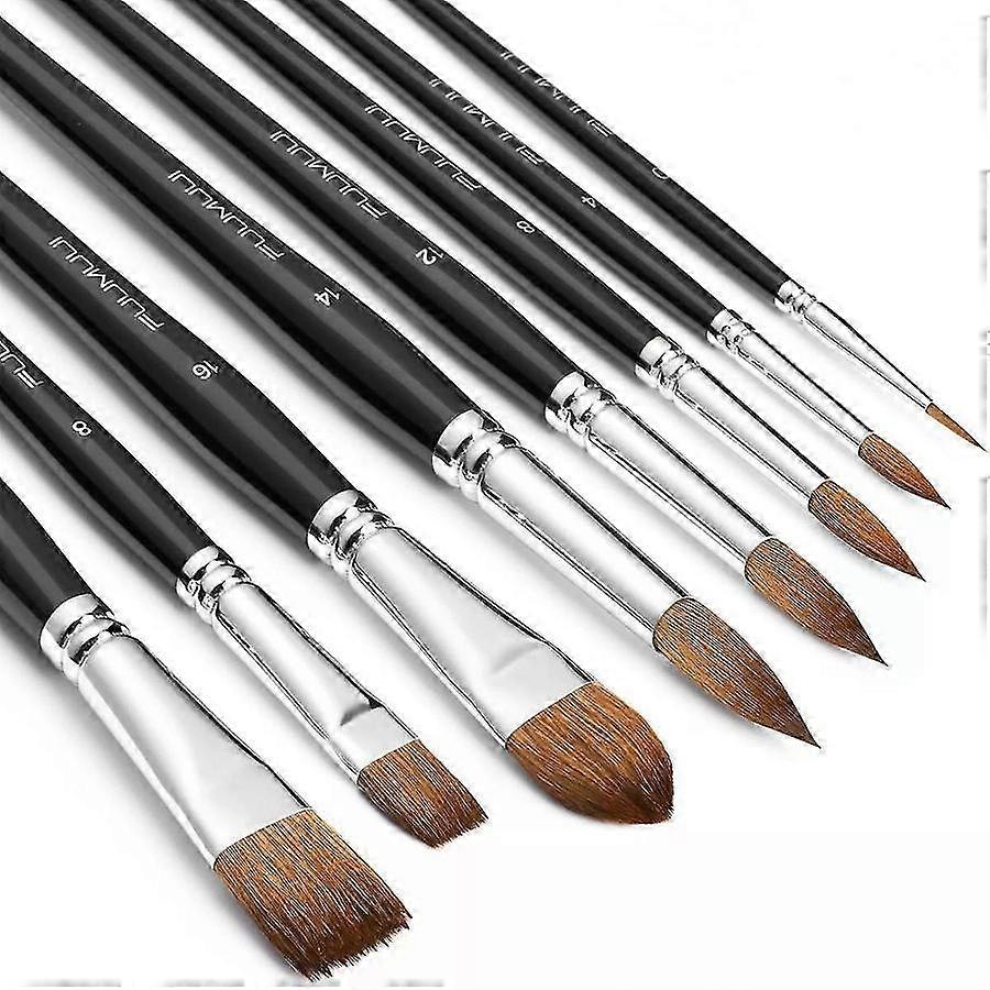 Professional Kolinsky Sable Watercolor Brushes Set, 8Pcs