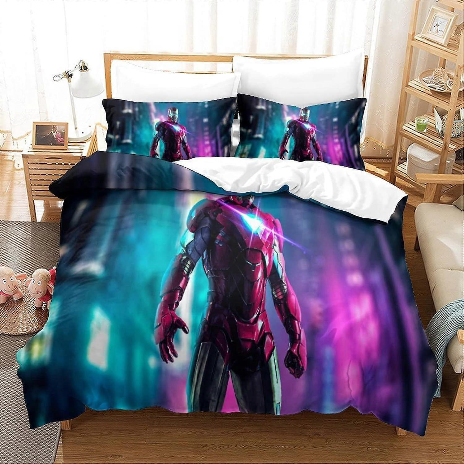 Style295 Iron Man Duvet Cover Super Hero Printed Duvet Cover 140X200CM
