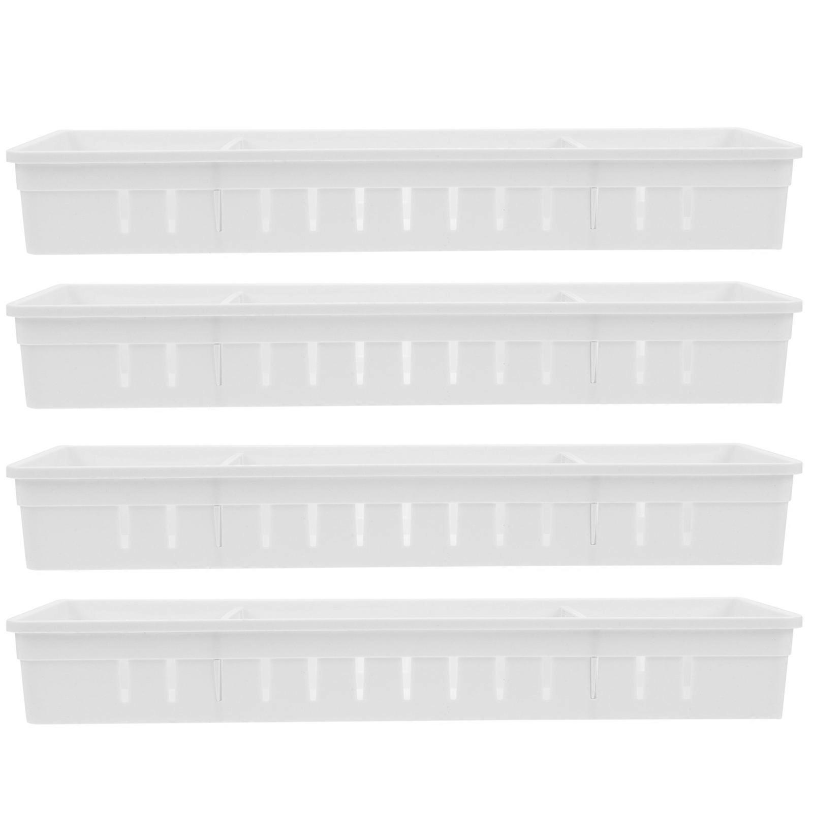 Kitchen Storage Box Plastic for Storage Use 8Pcs White Drawer Organizer