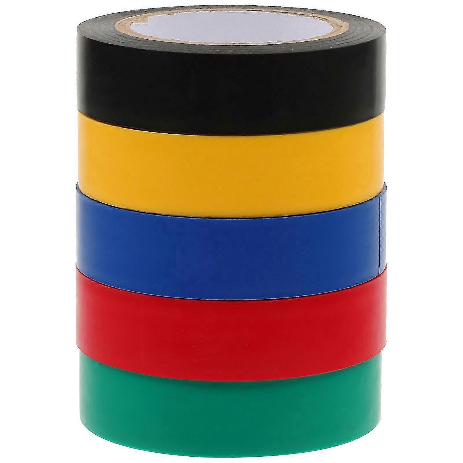 5 Rolls Electrician Tape Multi-functional Electrical Tape Indoor Colored Electrical Tape