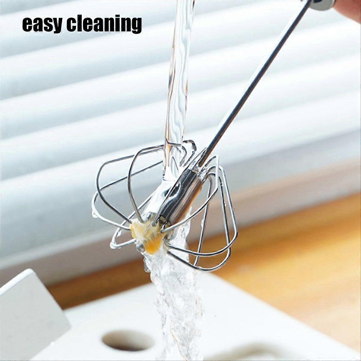 2PCS Semi-automatic Egg Beater Egg Whisk Manual Hand Mixer