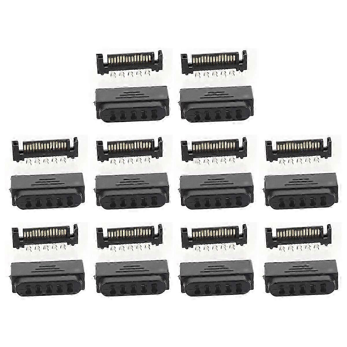 10Pair L29-Sata Plug 5 Holes SATA Male SATA Male Socket Serial Port 15P Power Connector Shell Plug and Shell