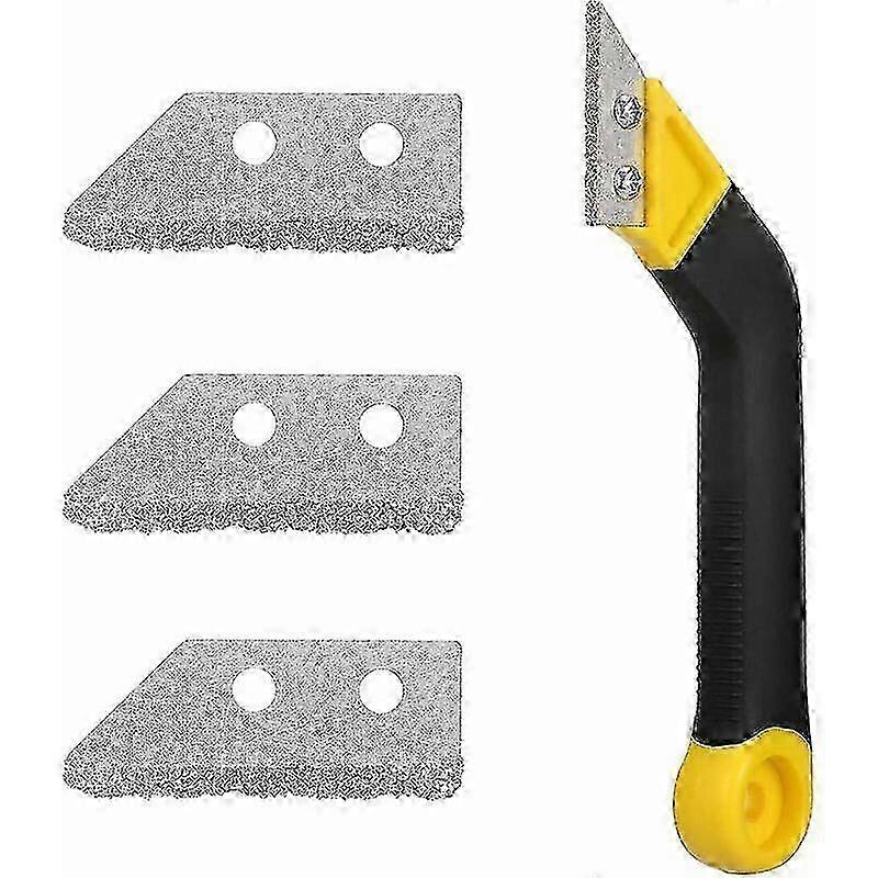 Tile Grout Scraper, Grouting Tool, Glass Ceramic Tile Scraper with 3 Replacement Blades, Tile Scraper for Cleaning Home Floor Tiles