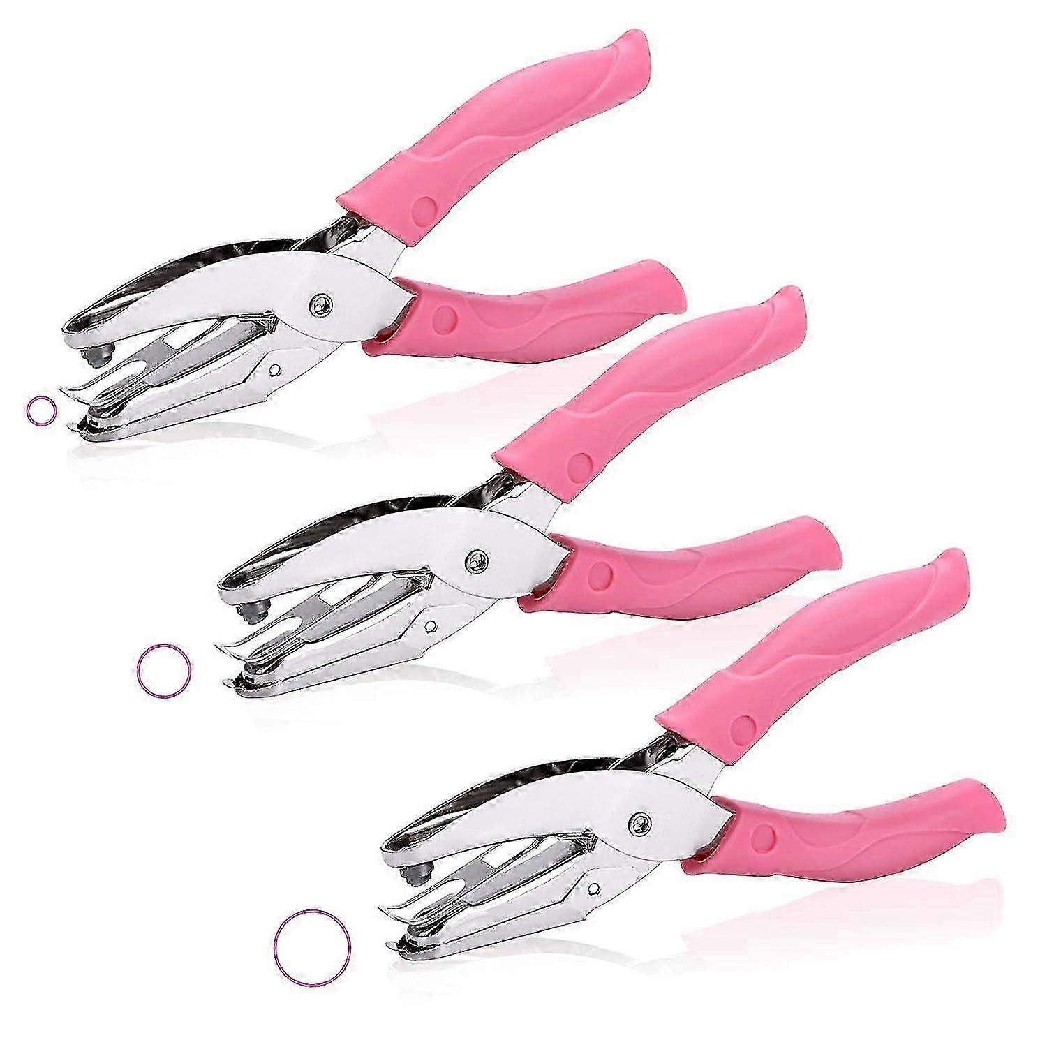 Set of 3 Handheld Hole Punchers (Three Sizes), Multi-Roll Paper Hole Punchers for Home, Office, School, DIY Crafts, Scrapbooking, Notebook Card Making