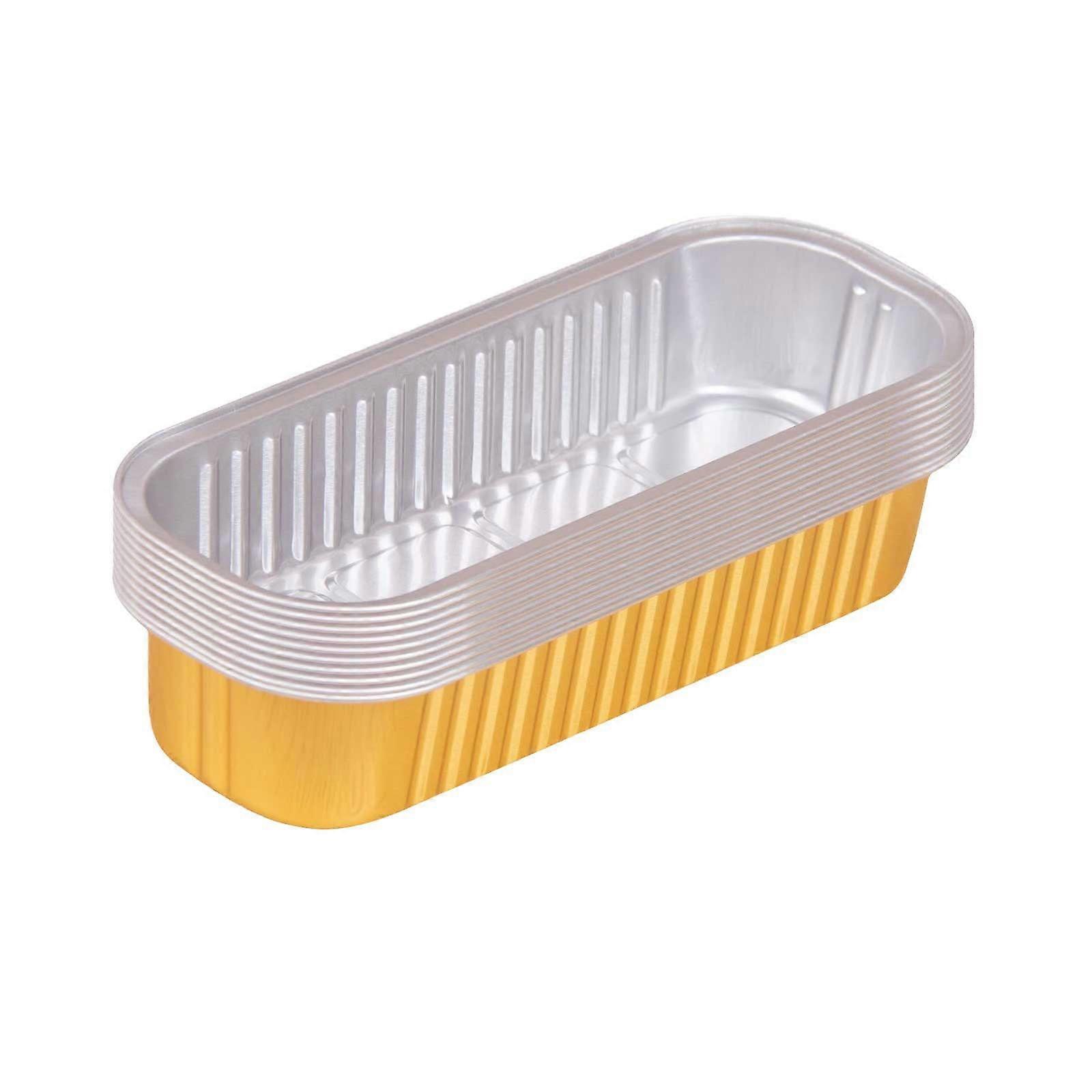 Disposable Aluminum Foil Tin Box with Lid, 200ml Rectangular Baking Pan for Cooking, Meal Prep, Take Out