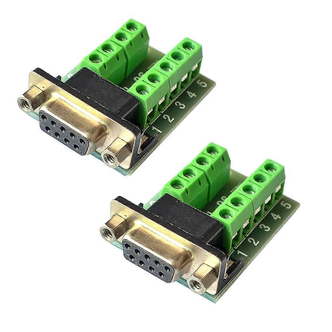 DB9 Female Adapter RS232 To Terminal Block, 2 Pack, DB9 Connector To Terminal, Serial Converter