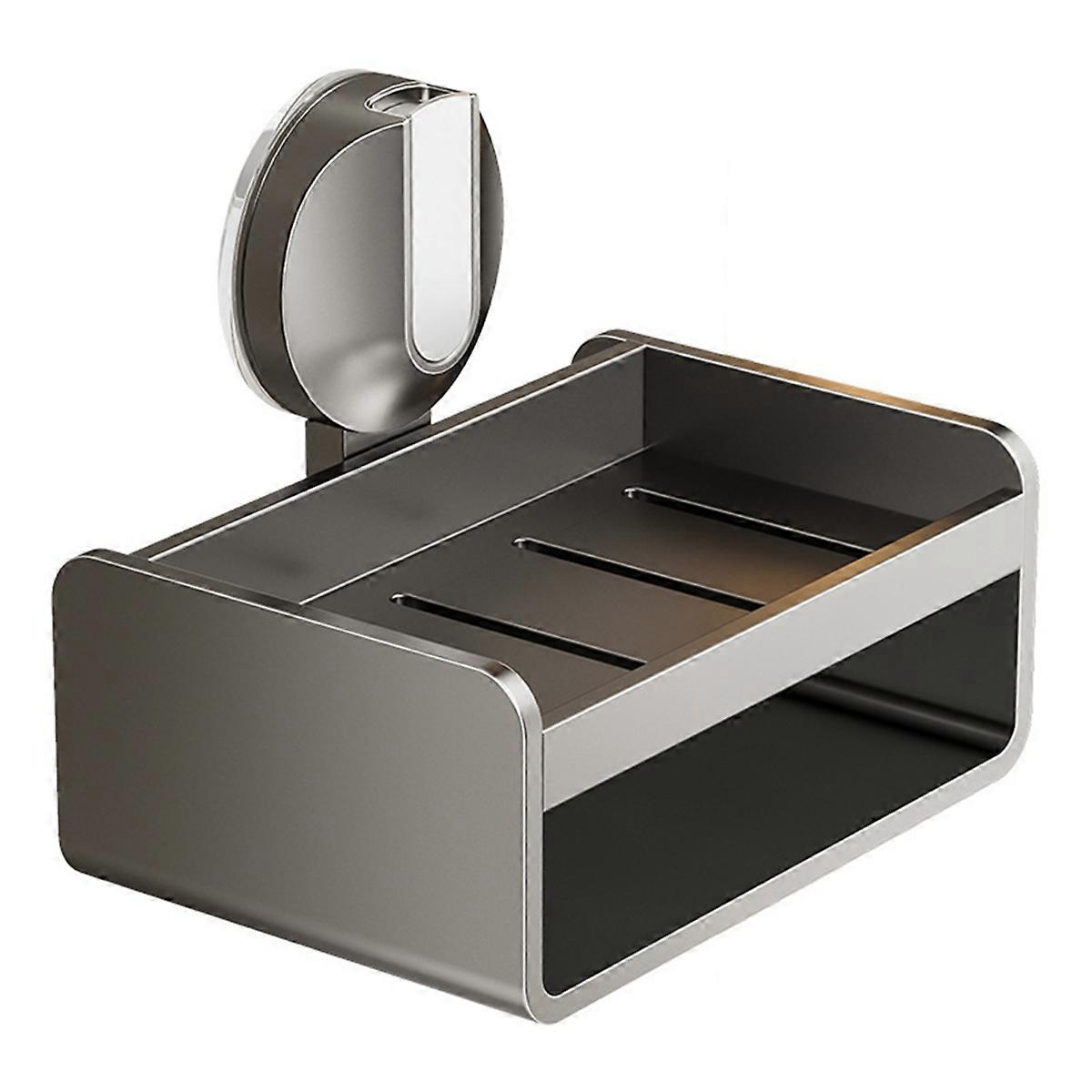 Wall Mounted Soap Holder with Hook, No-Drill Installation