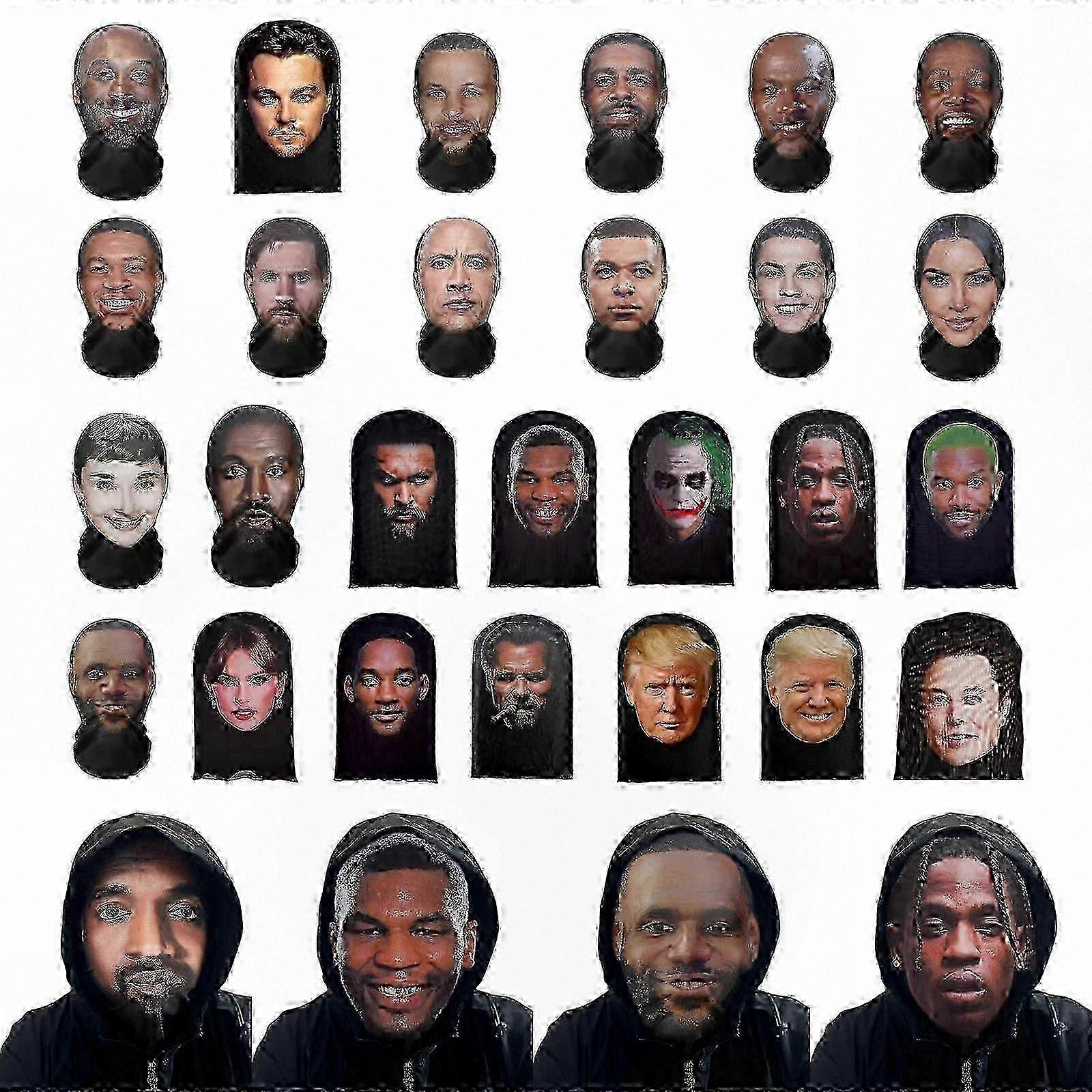 Reusable Balaclava Mask with Detachable Celebrity Print for Women, Ideal for Halloween Pranks and Cosplay Costumes