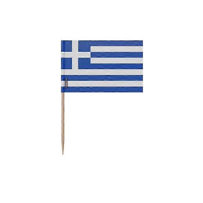 Toothpicks - Multicolor - Flag Greece - 8 cm - 100 pieces - Adhesive plastic