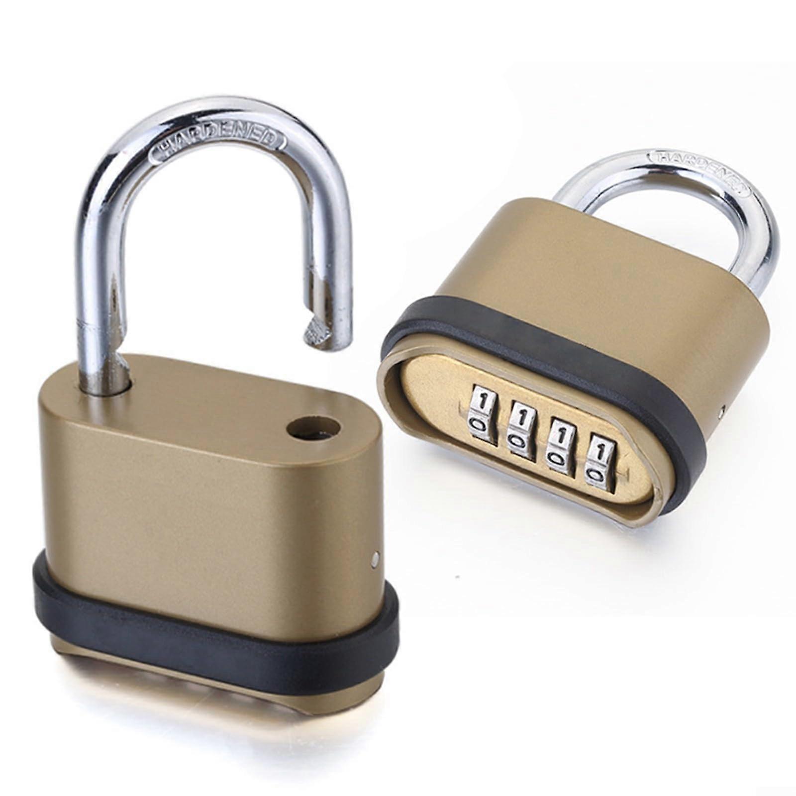 4 Digit Combination Lock With Zinc Alloy Body Hardened Steel Strap Resettable Password Function For Shed Gate Or Locker