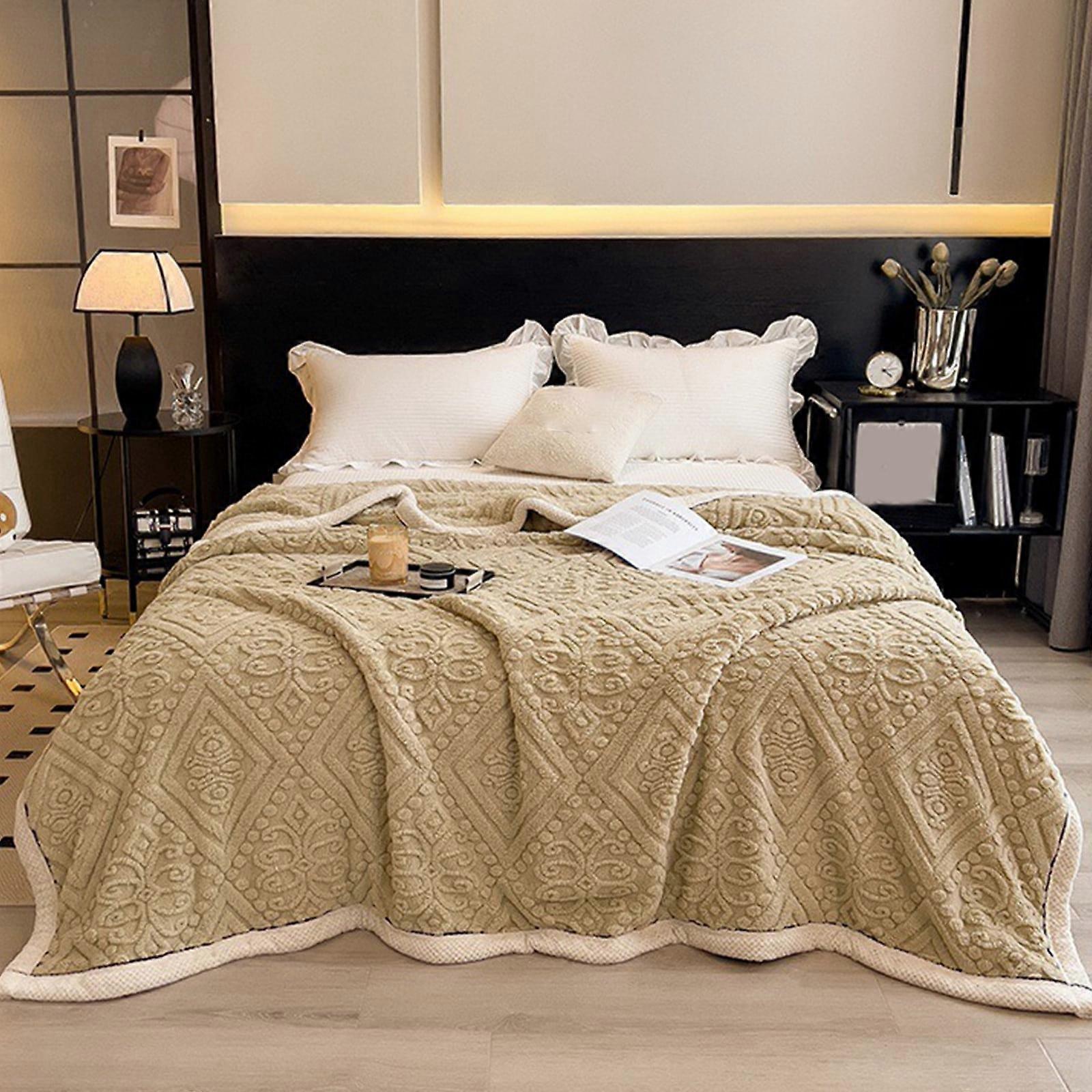 Blankets & Throws on Clearance Extra Thick Flannel Fleece Blanket with Double Layer Ideal Office Nap Cover Warm Cozy Blanket for Bed or Couch