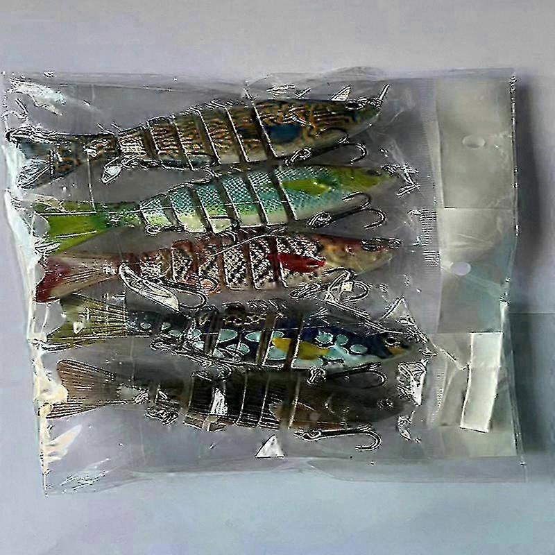 Jointed Fishing Lures with 6/7 Segments, Durable Crankbait for Bass and Pike, Versatile Swimbait Design for Sinking Action