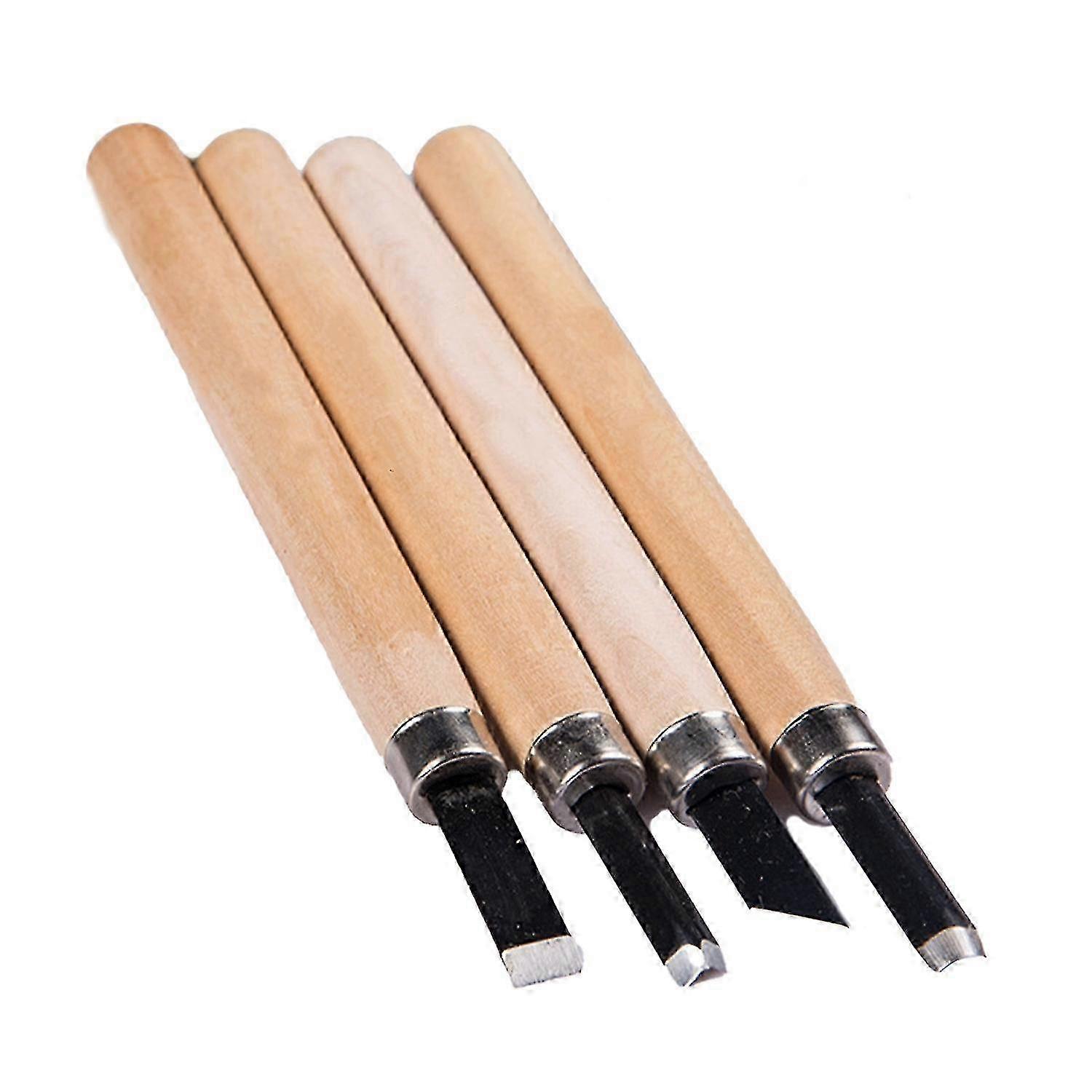 4pcs Carving Chisels Beech Handle Multi-use Alloy Steel Wood Engraving Cutter Tools compatible Art C