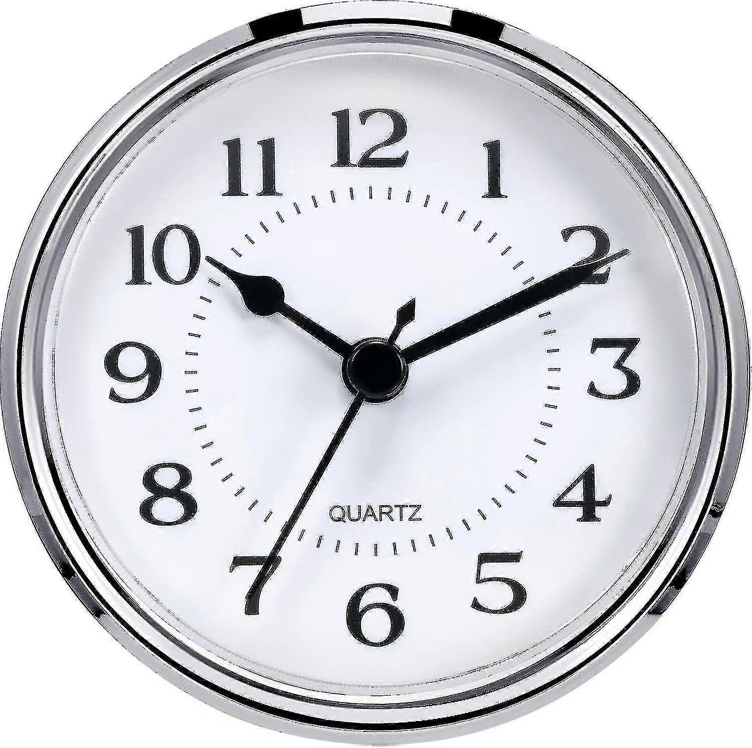 Quartz Clock Insert 3.5 Inch Arabic Numeral Dial and Silver Trim