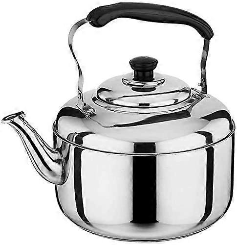 Whistling Kettle For Gas Hob  Stainless Steel 6L, Induction Compatible, Silver Kettle For Hobs
