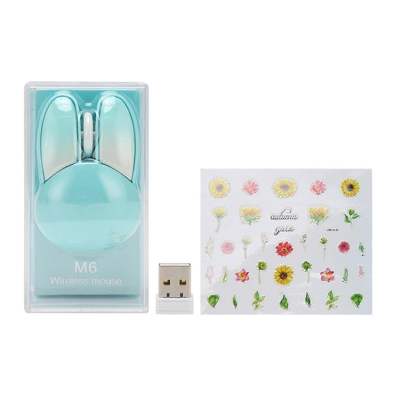 Cute Rabbit Wireless Mouse 2.4G Adjustable DPI Sensitivity 33ft Effective Range Battery Powered Sile