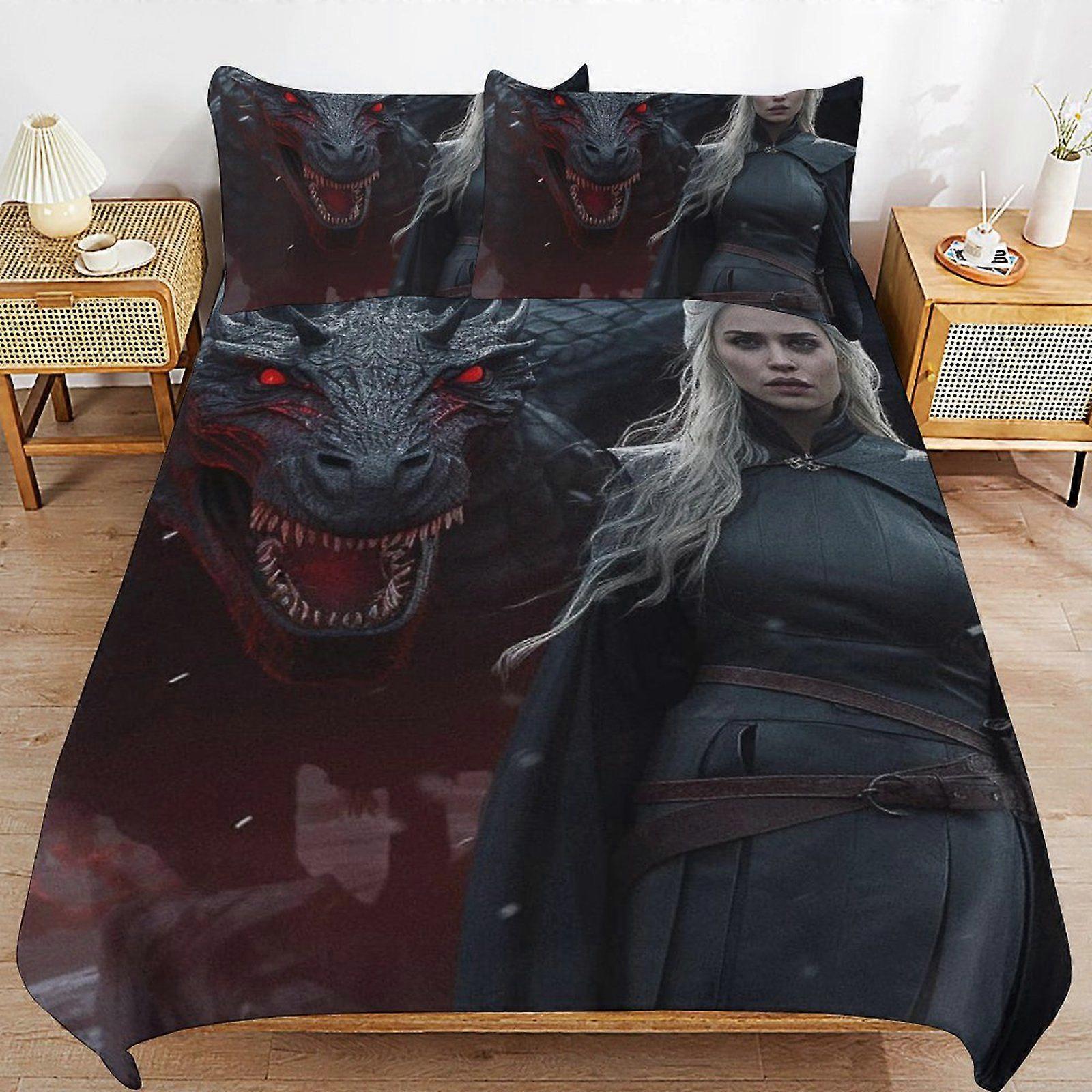 u229 Game of Thrones Long Thread Comfort Soft Zipper Closure Functional Fit Bedding Duvet Cover Sets for Restful Sleep n229