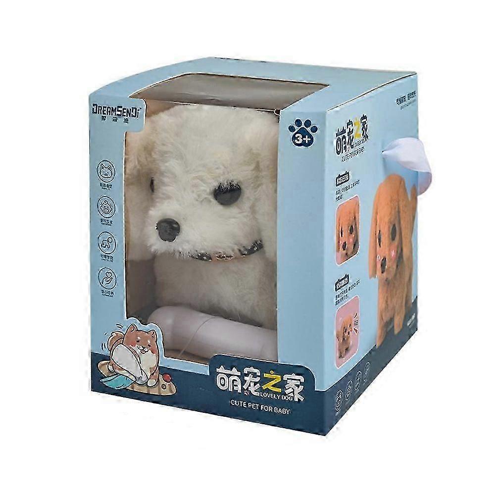 My Realistic Robot Puppy, Mini Interactive Plush Toy Pet Kids Cute Soft Robot Dog Can Walk And Bark