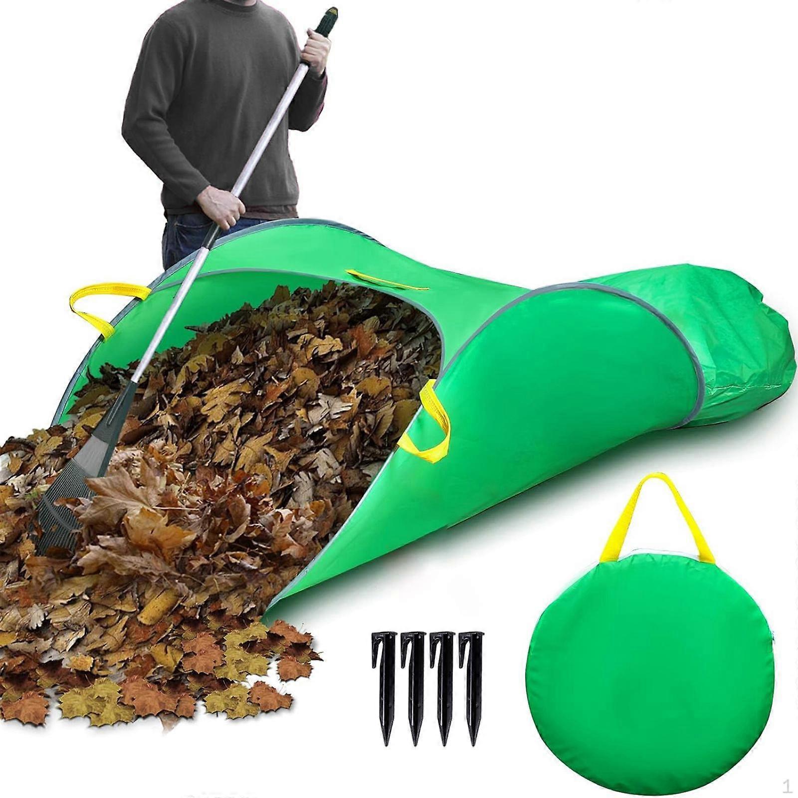 Foldable Leaf Bag Yard Waste Garden Tool Practical with Carry Pouch Reusable Leaves Collection