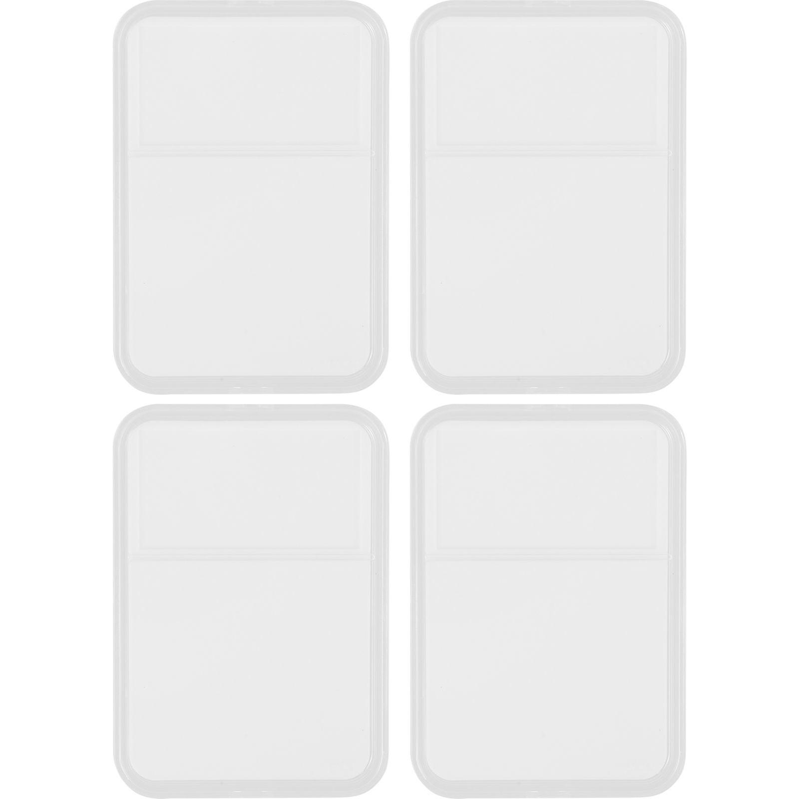 4pcs Stamp Collecting Box Stamp Storage Displaying Case Clear Plastic Stamp Case