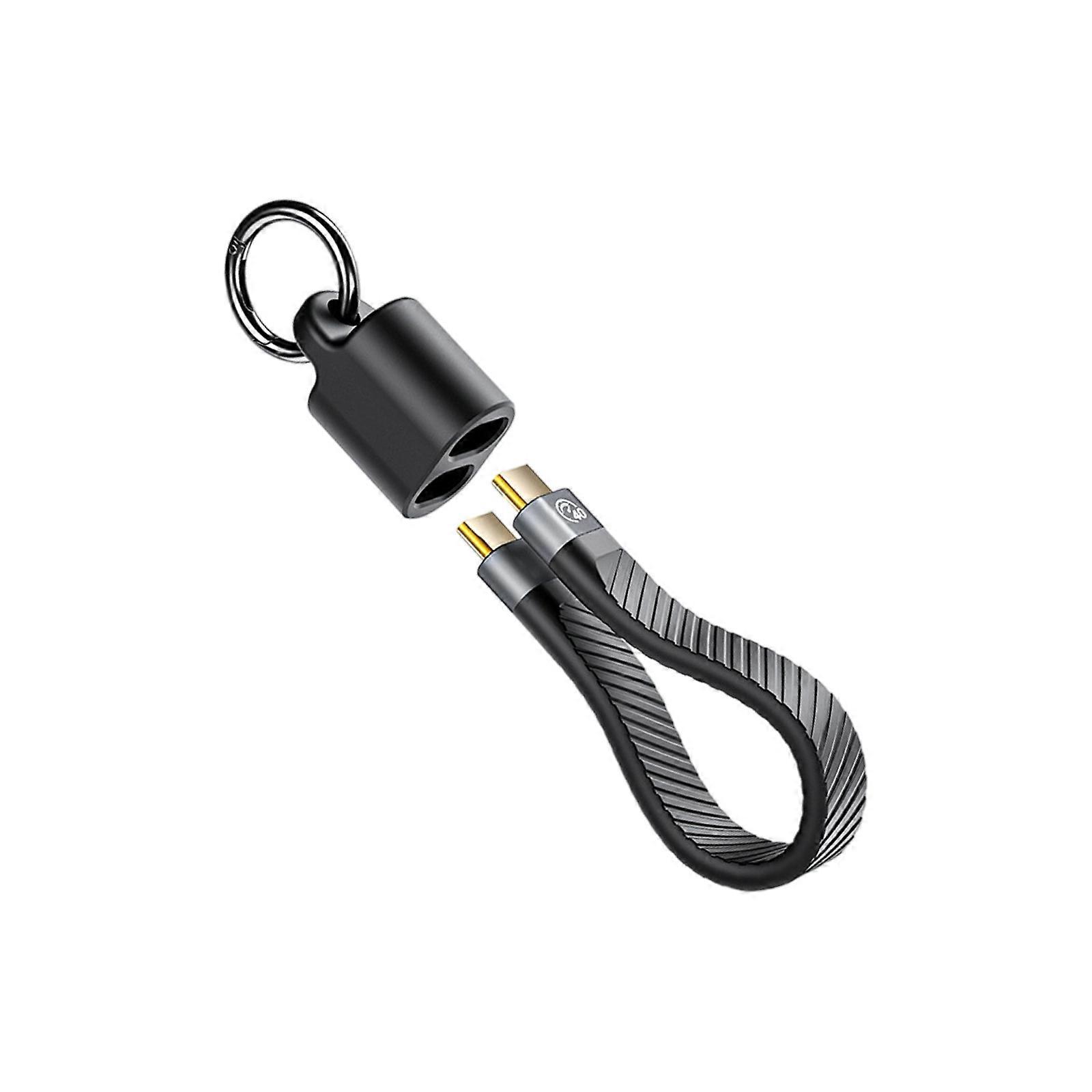 USB Keychain Chargers Cable USB C Data Cord 10/20/40Gbps Transfer 8KVideo Output Gold Plate Connectors for Mobile Device Multicolor